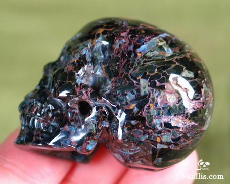 Recommend Unusual Hue, 1.6" Pietersite/petersite Carved Crystal Skull, Realistic Recommend Unusual Hue, 1.6" Pietersite/petersite Carved Crystal Skull, Realistic