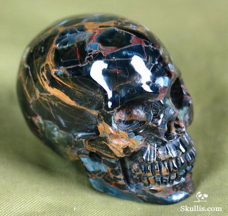 Recommend Unusual Hue, 1.6" Pietersite/petersite Carved Crystal Skull, Realistic Recommend Unusual Hue, 1.6" Pietersite/petersite Carved Crystal Skull, Realistic