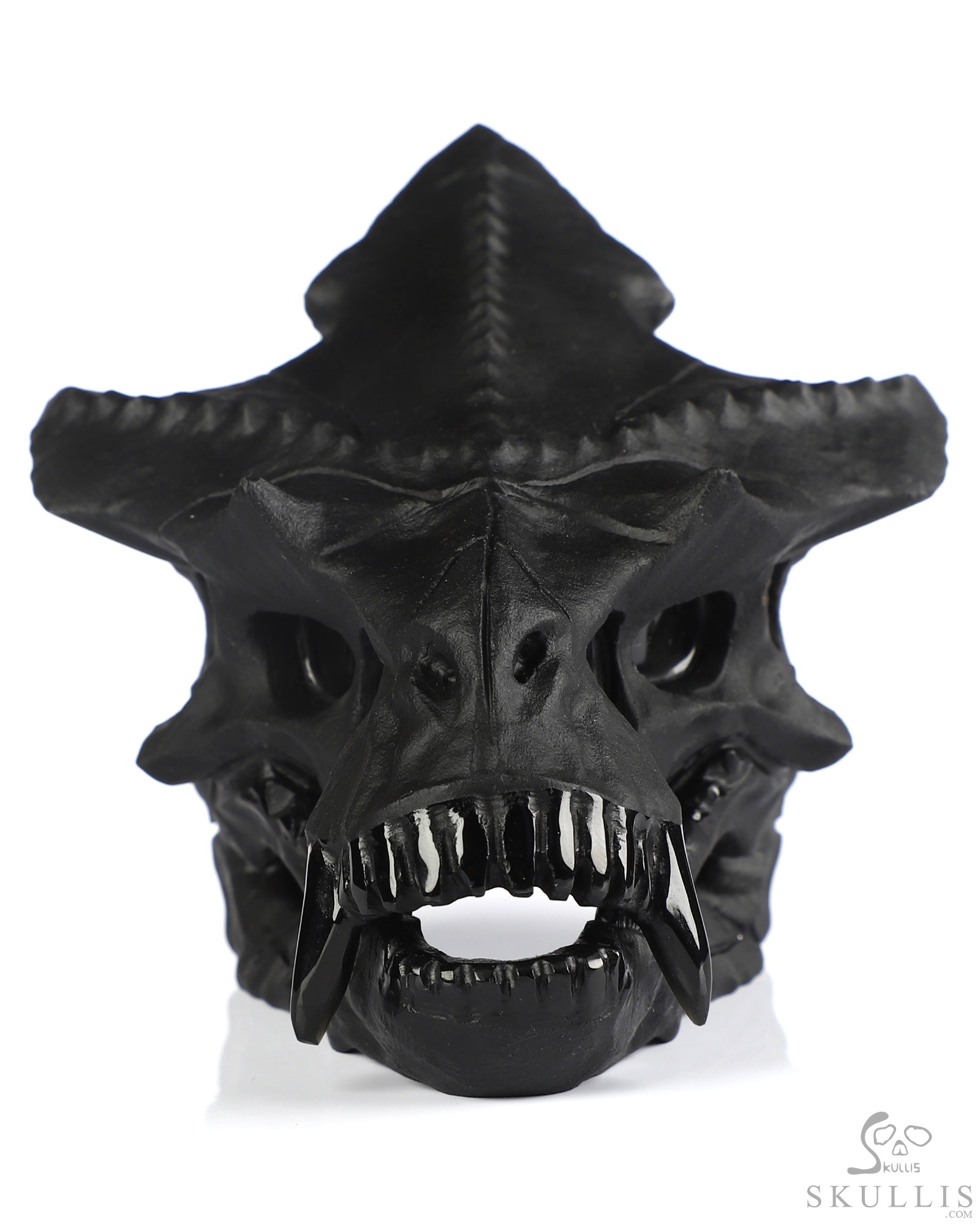 4.6" Black Obsidian Hand Carved Crystal Pterodactyl Skull Fine Art Sculpture, Crystal Healing 4.6" Black Obsidian Hand Carved Crystal Pterodactyl Skull Fine Art Sculpture, Crystal Healing