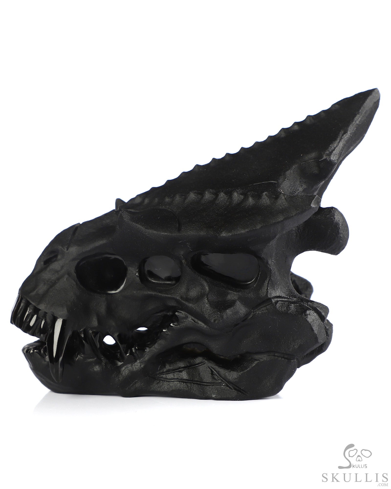 4.6" Black Obsidian Hand Carved Crystal Pterodactyl Skull Fine Art Sculpture, Crystal Healing 4.6" Black Obsidian Hand Carved Crystal Pterodactyl Skull Fine Art Sculpture, Crystal Healing
