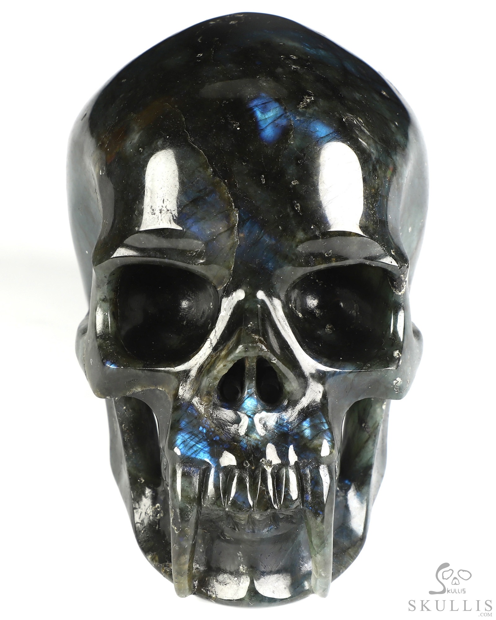 6.0" Labradorite Hand Carved Vampire Crystal Skull, Crystal Healing 6.0" Labradorite Hand Carved Vampire Crystal Skull, Crystal Healing