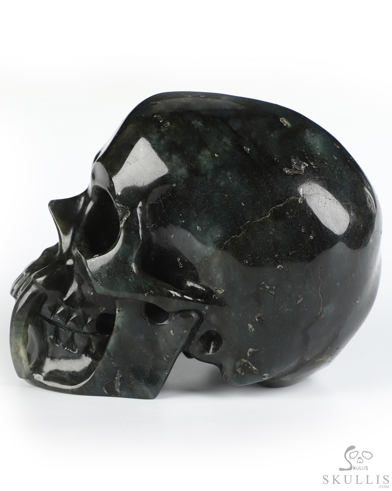 6.0" Labradorite Hand Carved Vampire Crystal Skull, Crystal Healing 6.0" Labradorite Hand Carved Vampire Crystal Skull, Crystal Healing