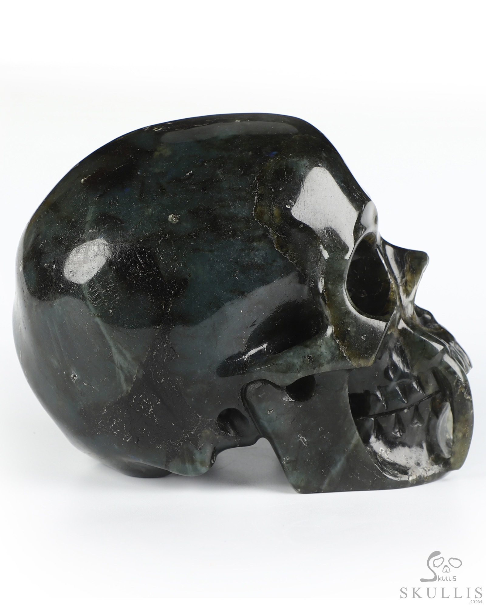 6.0" Labradorite Hand Carved Vampire Crystal Skull, Crystal Healing 6.0" Labradorite Hand Carved Vampire Crystal Skull, Crystal Healing
