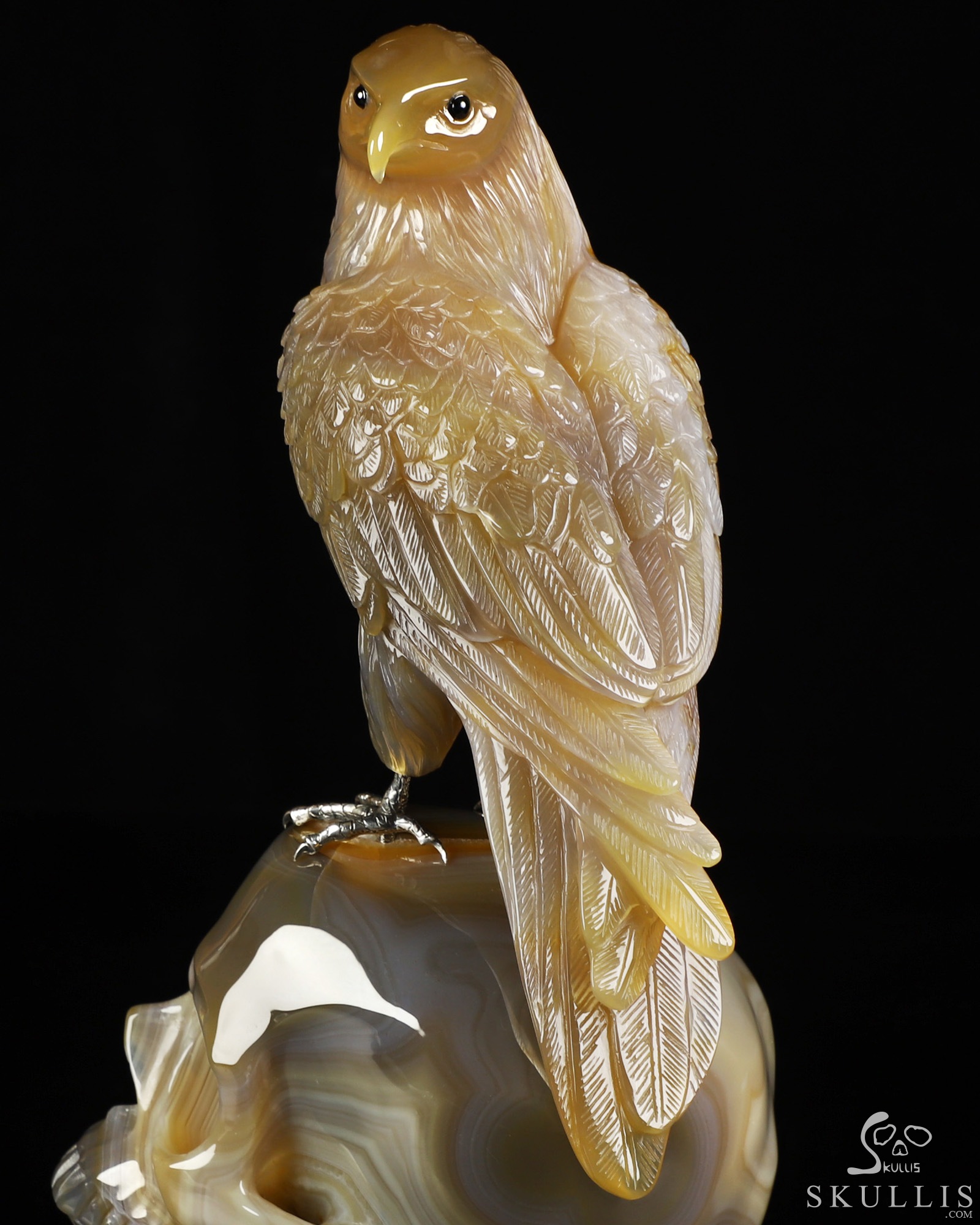 Aug 30, 2026 ACSAD (A Crystal Skull a Day) - Apotheosis - 9.4" Premium Brazilian Agate Hand Carved Eagle on Crystal Skull Sculpture with Black Onyx Eyes & Silver-Plated Claws, Crystal Healing Aug 30, 2026 ACSAD (A Crystal Skull a Day) - Apotheosis - 9.4" Premium Brazilian Agate Hand Carved Eagle on Crystal Skull Sculpture with Black Onyx Eyes & Silver-Plated Claws, Crystal Healing