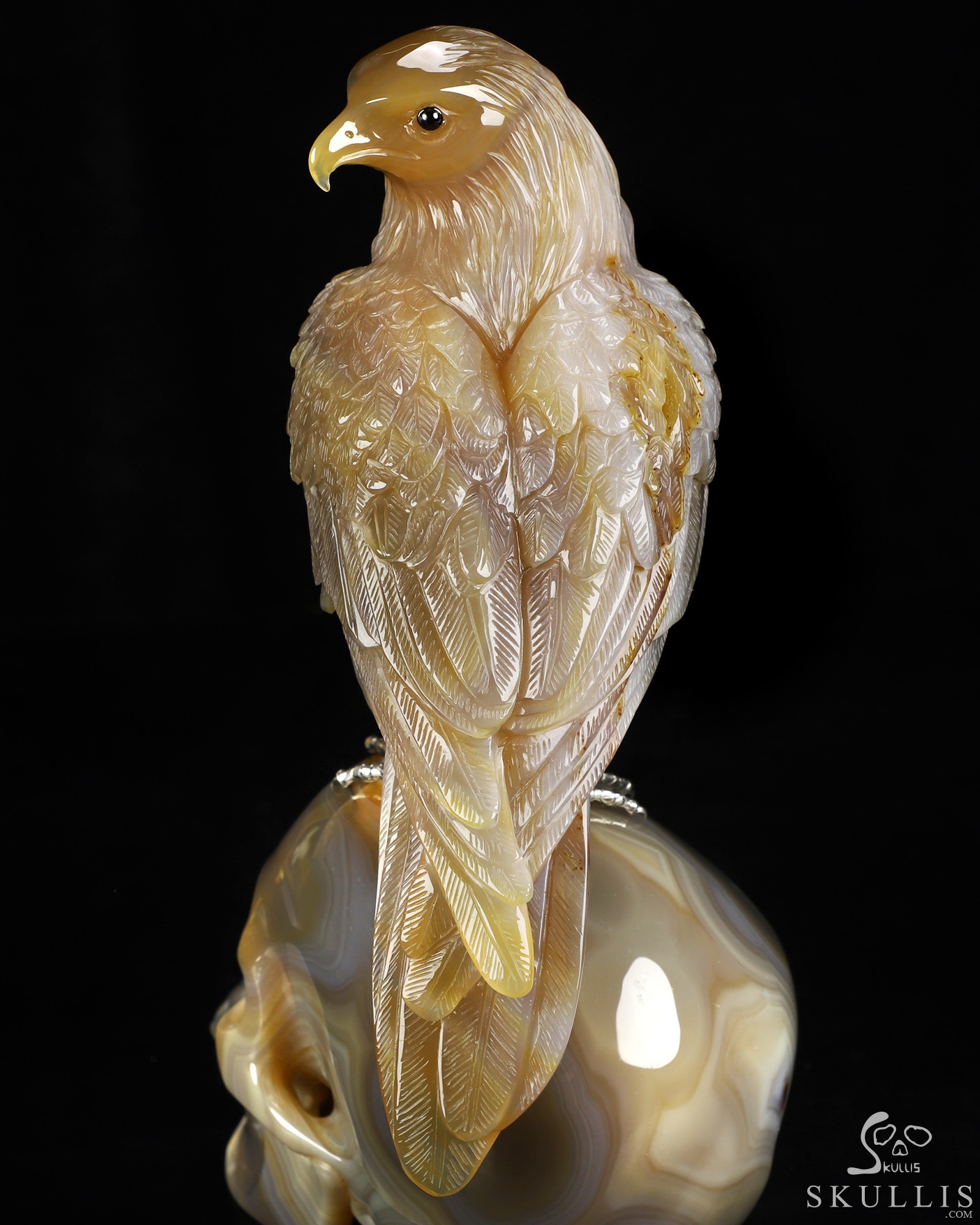 Aug 30, 2026 ACSAD (A Crystal Skull a Day) - Apotheosis - 9.4" Premium Brazilian Agate Hand Carved Eagle on Crystal Skull Sculpture with Black Onyx Eyes & Silver-Plated Claws, Crystal Healing Aug 30, 2026 ACSAD (A Crystal Skull a Day) - Apotheosis - 9.4" Premium Brazilian Agate Hand Carved Eagle on Crystal Skull Sculpture with Black Onyx Eyes & Silver-Plated Claws, Crystal Healing