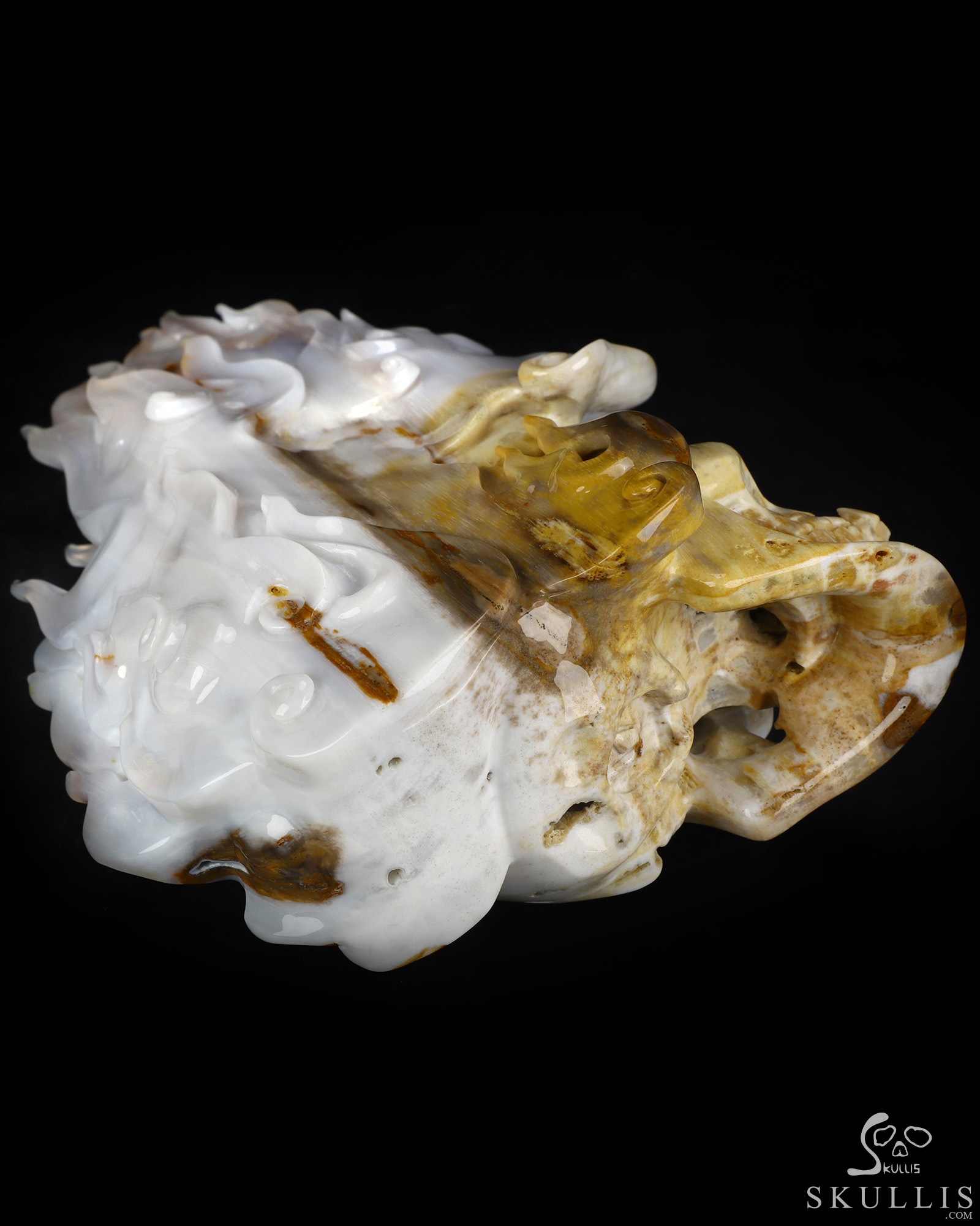 Aug 27, 2026 ACSAD (A Crystal Skull a Day) - AND STILL, IT BURNS - 8.1" Agatized Petrified Wood Hand Carved Flaming Crystal Skull, Crystal Healing Aug 27, 2026 ACSAD (A Crystal Skull a Day) - AND STILL, IT BURNS - 8.1" Agatized Petrified Wood Hand Carved Flaming Crystal Skull, Crystal Healing