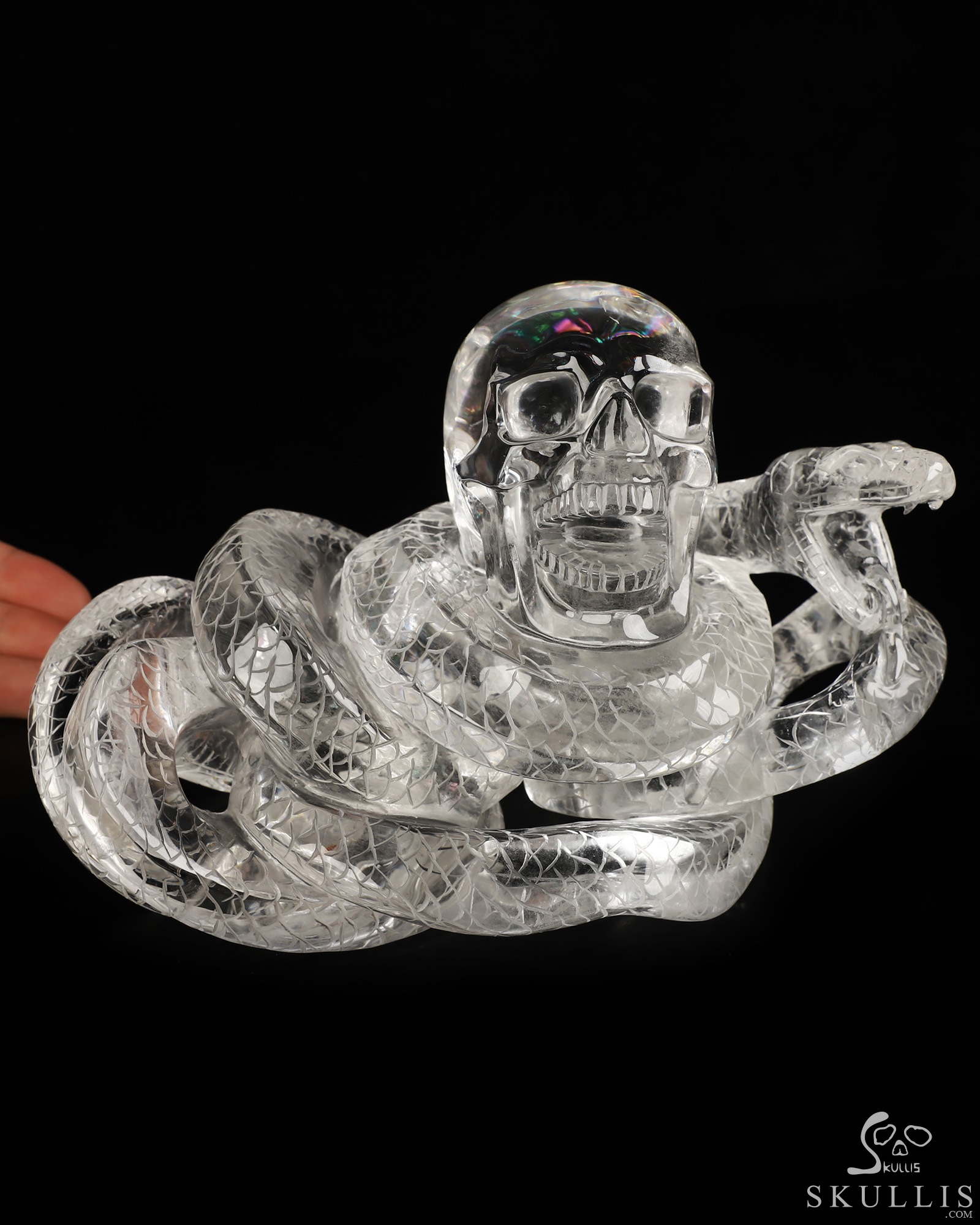Aug 29, 2026 ACSAD (A Crystal Skull a Day) - The End Was Never the End - 7.9" Quartz Rock Crystal Hand Carved Snake & Crystal Skull Sculpture, Crystal Healing Aug 29, 2026 ACSAD (A Crystal Skull a Day) - The End Was Never the End - 7.9" Quartz Rock Crystal Hand Carved Snake & Crystal Skull Sculpture, Crystal Healing