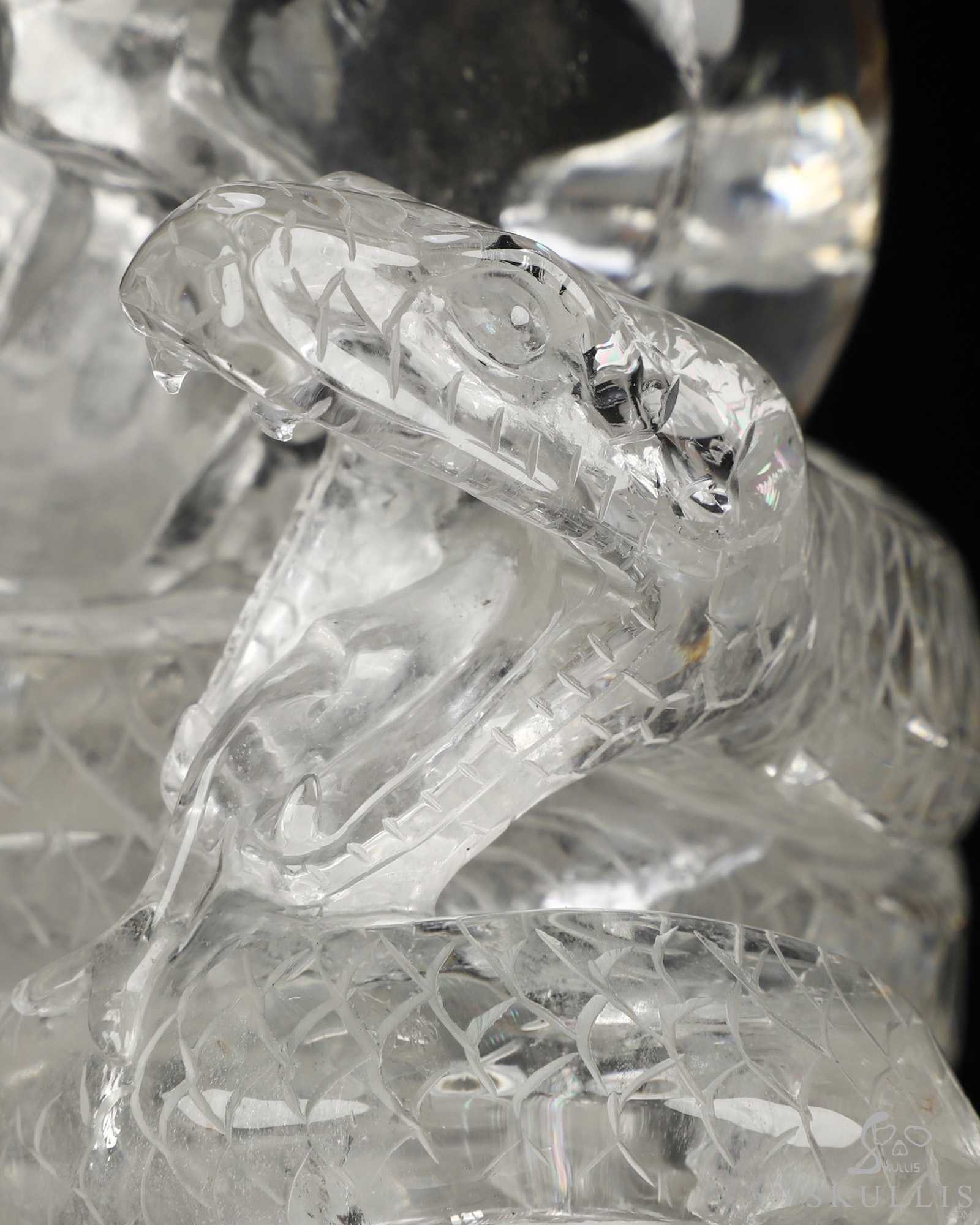 Aug 29, 2026 ACSAD (A Crystal Skull a Day) - The End Was Never the End - 7.9" Quartz Rock Crystal Hand Carved Snake & Crystal Skull Sculpture, Crystal Healing Aug 29, 2026 ACSAD (A Crystal Skull a Day) - The End Was Never the End - 7.9" Quartz Rock Crystal Hand Carved Snake & Crystal Skull Sculpture, Crystal Healing