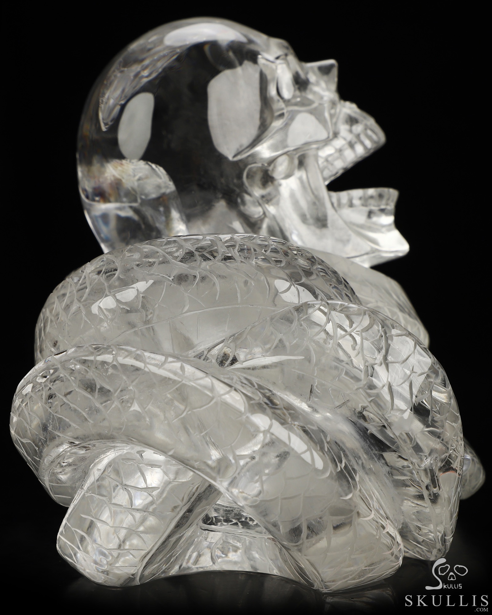 Aug 29, 2026 ACSAD (A Crystal Skull a Day) - The End Was Never the End - 7.9" Quartz Rock Crystal Hand Carved Snake & Crystal Skull Sculpture, Crystal Healing Aug 29, 2026 ACSAD (A Crystal Skull a Day) - The End Was Never the End - 7.9" Quartz Rock Crystal Hand Carved Snake & Crystal Skull Sculpture, Crystal Healing