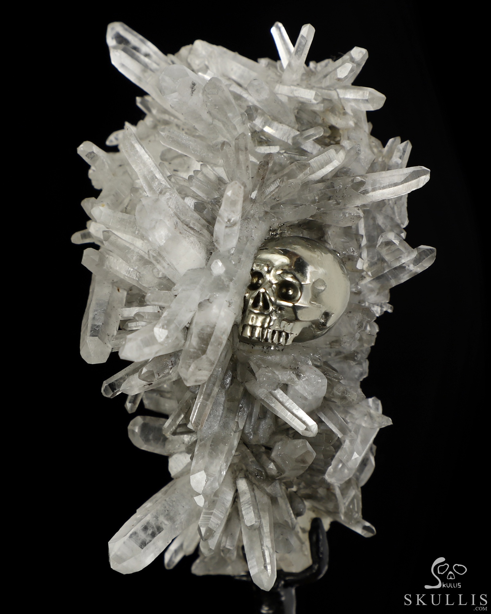 Oct 1, 2026 ACSAD (A Crystal Skull a Day) - Caught Between the Crystals - 3.2" Hand Carved Pyrite Crystal Skull in Quartz Crystal Cluster Specimen Fine Art Sculpture, Crystal Healing Oct 1, 2026 ACSAD (A Crystal Skull a Day) - Caught Between the Crystals - 3.2" Hand Carved Pyrite Crystal Skull in Quartz Crystal Cluster Specimen Fine Art Sculpture, Crystal Healing