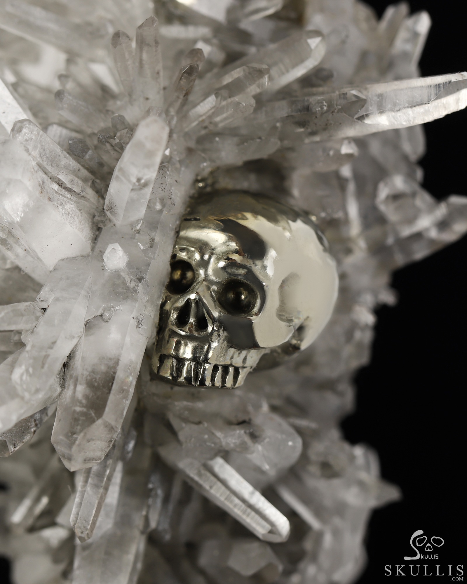 Oct 1, 2026 ACSAD (A Crystal Skull a Day) - Caught Between the Crystals - 3.2" Hand Carved Pyrite Crystal Skull in Quartz Crystal Cluster Specimen Fine Art Sculpture, Crystal Healing Oct 1, 2026 ACSAD (A Crystal Skull a Day) - Caught Between the Crystals - 3.2" Hand Carved Pyrite Crystal Skull in Quartz Crystal Cluster Specimen Fine Art Sculpture, Crystal Healing
