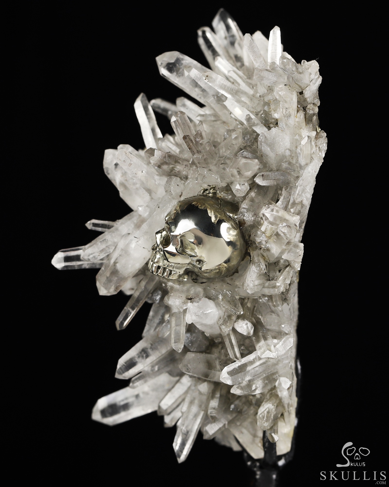 Oct 1, 2026 ACSAD (A Crystal Skull a Day) - Caught Between the Crystals - 3.2" Hand Carved Pyrite Crystal Skull in Quartz Crystal Cluster Specimen Fine Art Sculpture, Crystal Healing Oct 1, 2026 ACSAD (A Crystal Skull a Day) - Caught Between the Crystals - 3.2" Hand Carved Pyrite Crystal Skull in Quartz Crystal Cluster Specimen Fine Art Sculpture, Crystal Healing
