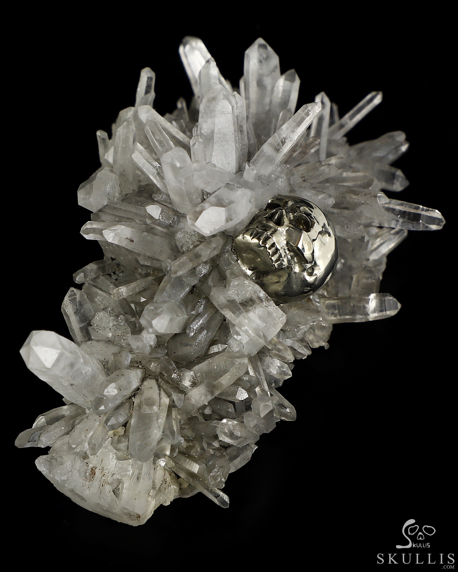 Oct 1, 2026 ACSAD (A Crystal Skull a Day) - Caught Between the Crystals - 3.2" Hand Carved Pyrite Crystal Skull in Quartz Crystal Cluster Specimen Fine Art Sculpture, Crystal Healing Oct 1, 2026 ACSAD (A Crystal Skull a Day) - Caught Between the Crystals - 3.2" Hand Carved Pyrite Crystal Skull in Quartz Crystal Cluster Specimen Fine Art Sculpture, Crystal Healing