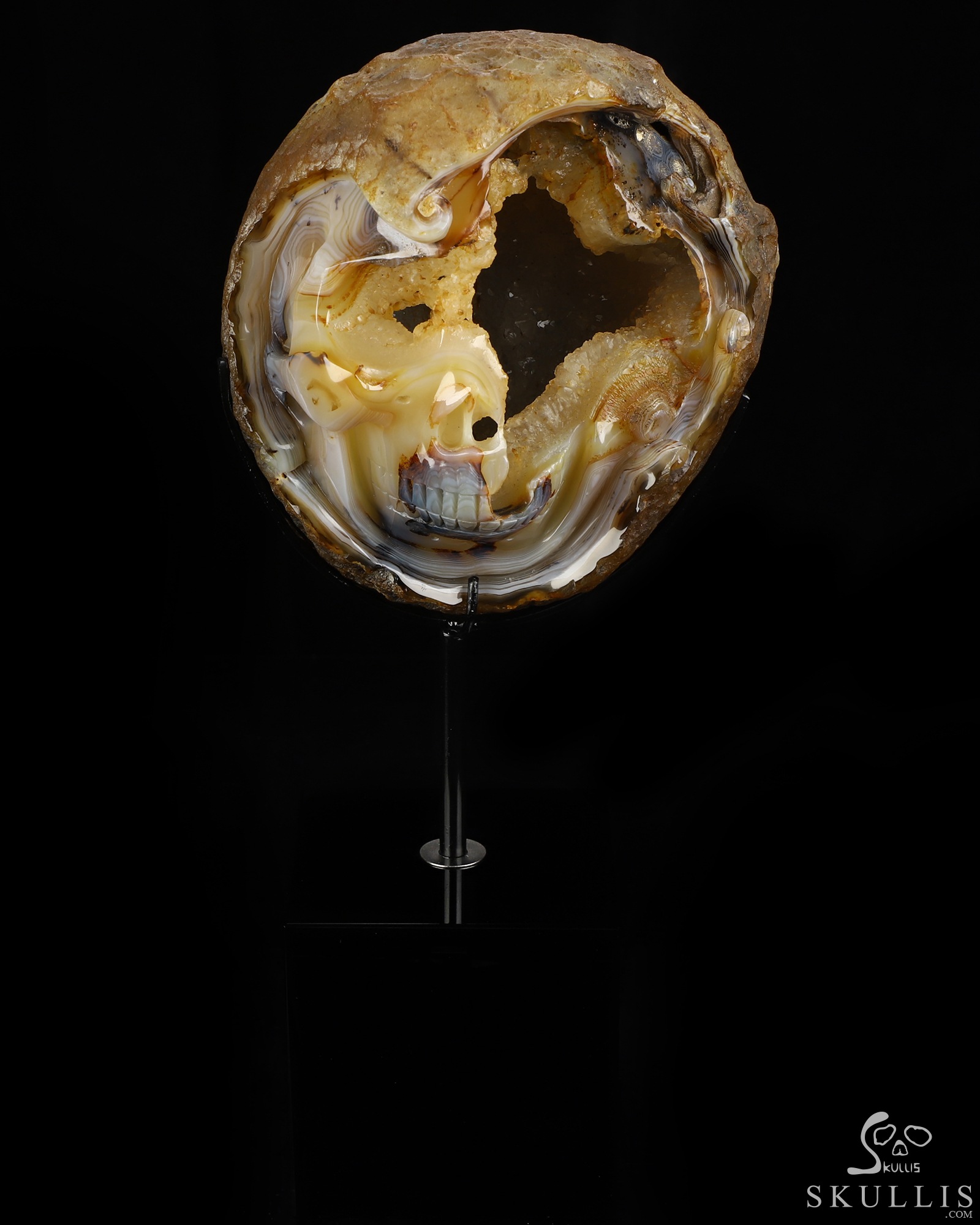 Sept 2, 2026 ACSAD (A Crystal Skull a Day) - Unfinished Dream - 6.7" Agate Geode Hand Carved Crystal Skull Fine Art Sculpture, Crystal Healing Sept 2, 2026 ACSAD (A Crystal Skull a Day) - Unfinished Dream - 6.7" Agate Geode Hand Carved Crystal Skull Fine Art Sculpture, Crystal Healing