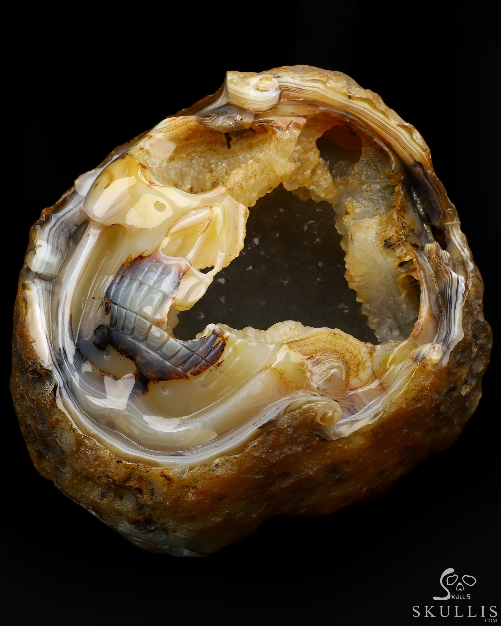Sept 2, 2026 ACSAD (A Crystal Skull a Day) - Unfinished Dream - 6.7" Agate Geode Hand Carved Crystal Skull Fine Art Sculpture, Crystal Healing Sept 2, 2026 ACSAD (A Crystal Skull a Day) - Unfinished Dream - 6.7" Agate Geode Hand Carved Crystal Skull Fine Art Sculpture, Crystal Healing