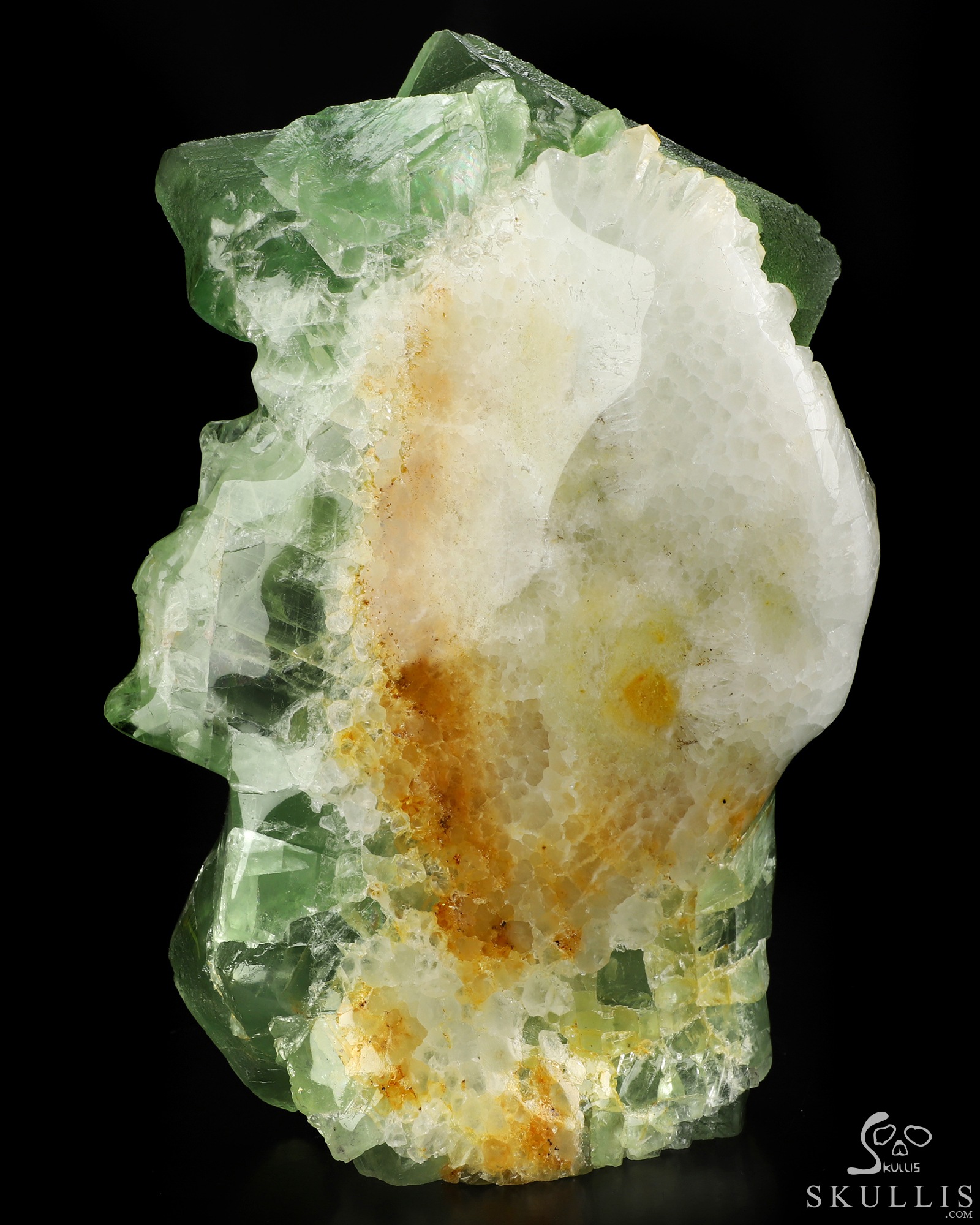 Oct 24, 2026 ACSAD (A Crystal Skull a Day) - Beneath the Green, a World - 11.6" Fluorite Hand Carved Crystal Skull Fine Art Sculpture, Crystal Healing Oct 24, 2026 ACSAD (A Crystal Skull a Day) - Beneath the Green, a World - 11.6" Fluorite Hand Carved Crystal Skull Fine Art Sculpture, Crystal Healing