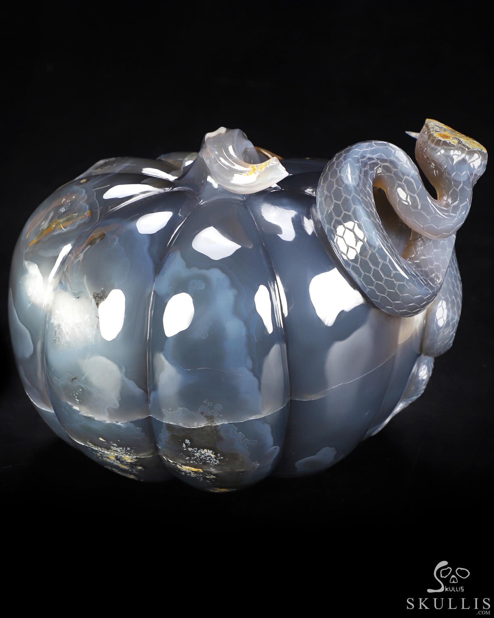 Sept 17, 2026 ACSAD (A Crystal Skull a Day) - The Crystal Hideaway - 6.7" Agate Geode Hand Carved Pumpkin & Crystal Skull Fine Art Sculpture, Crystal Healing Sept 17, 2026 ACSAD (A Crystal Skull a Day) - The Crystal Hideaway - 6.7" Agate Geode Hand Carved Pumpkin & Crystal Skull Fine Art Sculpture, Crystal Healing