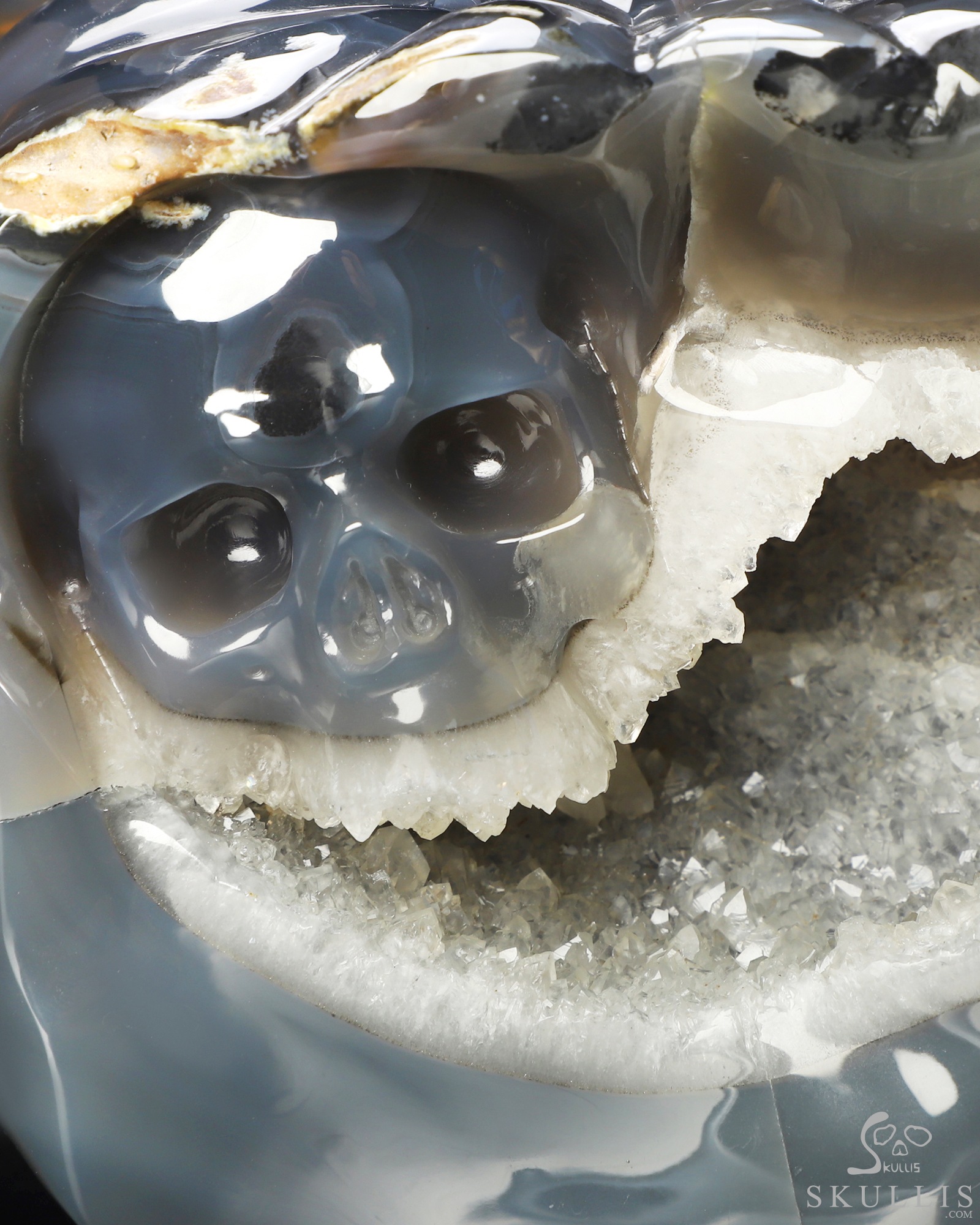 Sept 17, 2026 ACSAD (A Crystal Skull a Day) - The Crystal Hideaway - 6.7" Agate Geode Hand Carved Pumpkin & Crystal Skull Fine Art Sculpture, Crystal Healing Sept 17, 2026 ACSAD (A Crystal Skull a Day) - The Crystal Hideaway - 6.7" Agate Geode Hand Carved Pumpkin & Crystal Skull Fine Art Sculpture, Crystal Healing