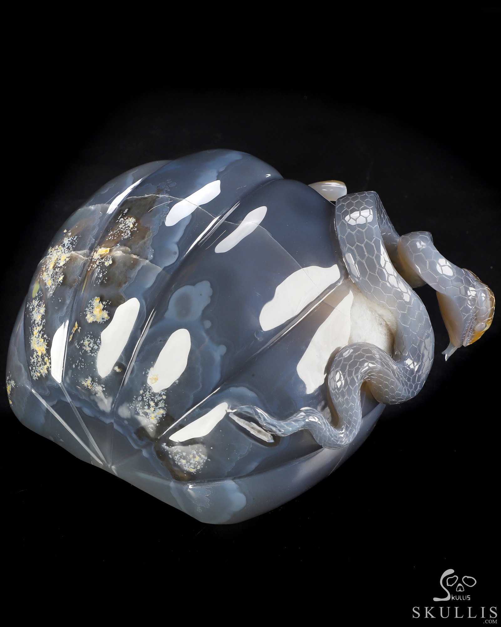 Sept 17, 2026 ACSAD (A Crystal Skull a Day) - The Crystal Hideaway - 6.7" Agate Geode Hand Carved Pumpkin & Crystal Skull Fine Art Sculpture, Crystal Healing Sept 17, 2026 ACSAD (A Crystal Skull a Day) - The Crystal Hideaway - 6.7" Agate Geode Hand Carved Pumpkin & Crystal Skull Fine Art Sculpture, Crystal Healing