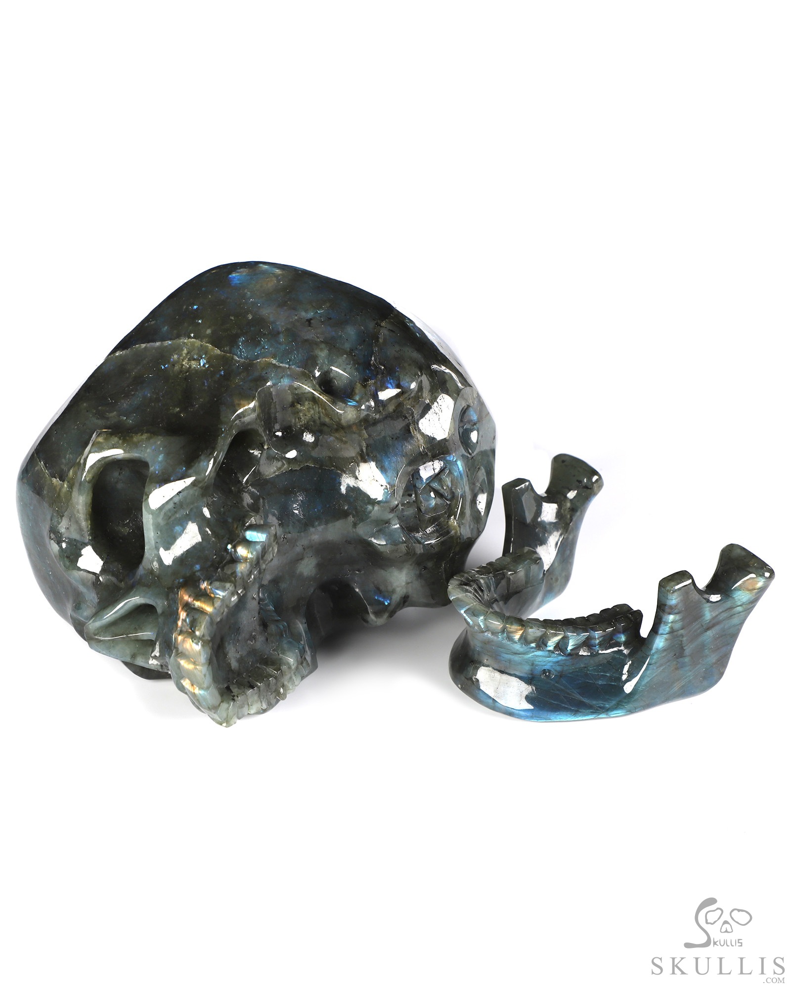 Oct 11, 2026 ACSAD (A Crystal Skull a Day) - Mute Button Initiated - 7.6" Labradorite Hand Carved Detachable Crystal Skull Sculpture, Crystal Healing Oct 11, 2026 ACSAD (A Crystal Skull a Day) - Mute Button Initiated - 7.6" Labradorite Hand Carved Detachable Crystal Skull Sculpture, Crystal Healing
