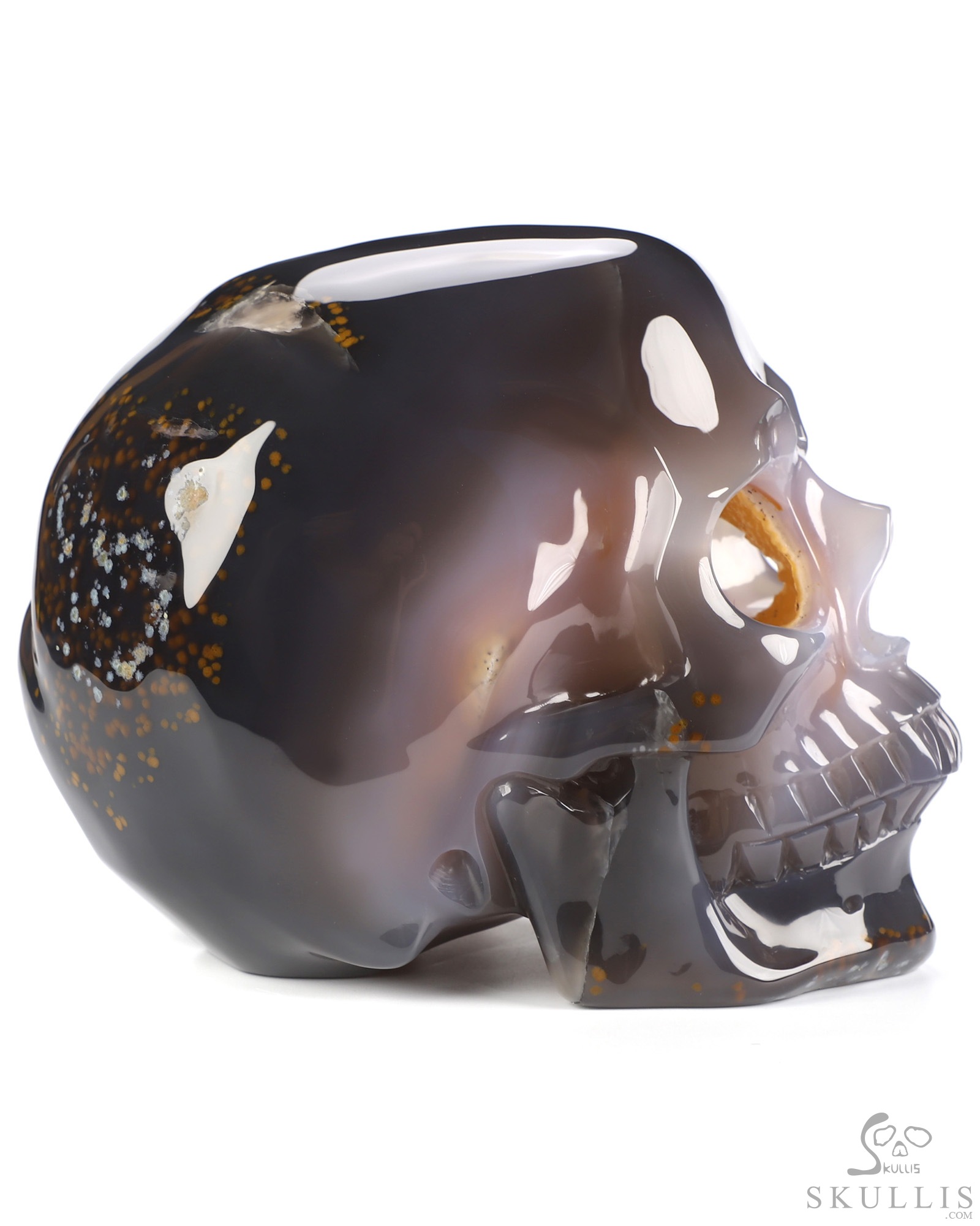Sept 14, 2026 ACSAD (A Crystal Skull a Day) - What Grows Within - Lifesized 7.3" Rare Stalactitic Agate Geode Hand Carved Crystal Skull, Super Realistic, Crystal Healing Sept 14, 2026 ACSAD (A Crystal Skull a Day) - What Grows Within - Lifesized 7.3" Rare Stalactitic Agate Geode Hand Carved Crystal Skull, Super Realistic, Crystal Healing