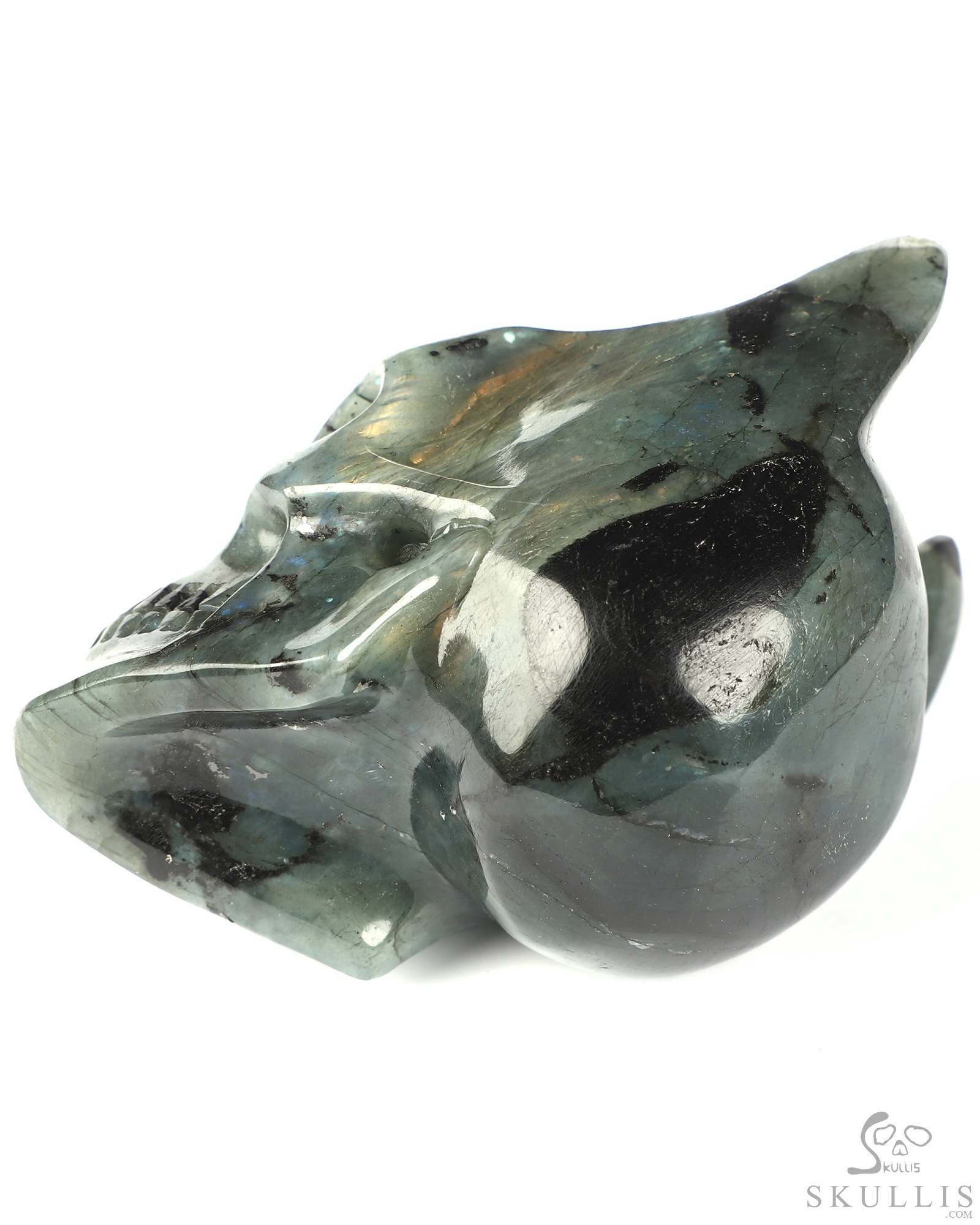 3.5" Labradorite Hand Carved Batman Crystal Skull Fine Art Sculpture, Crystal Healing 3.5" Labradorite Hand Carved Batman Crystal Skull Fine Art Sculpture, Crystal Healing