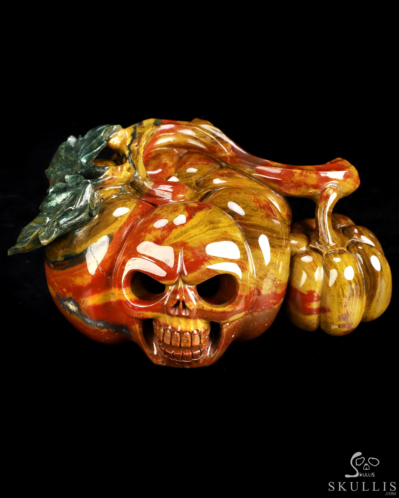 7.2" Indian Agate Hand Carved Jack-O'-Lantern Pumpkin Crystal Skull Sculpture, Crystal Healing 7.2" Indian Agate Hand Carved Jack-O'-Lantern Pumpkin Crystal Skull Sculpture, Crystal Healing