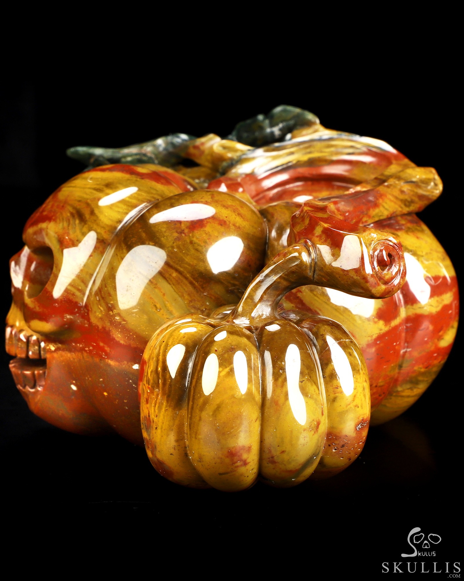 7.2" Indian Agate Hand Carved Jack-O'-Lantern Pumpkin Crystal Skull Sculpture, Crystal Healing 7.2" Indian Agate Hand Carved Jack-O'-Lantern Pumpkin Crystal Skull Sculpture, Crystal Healing