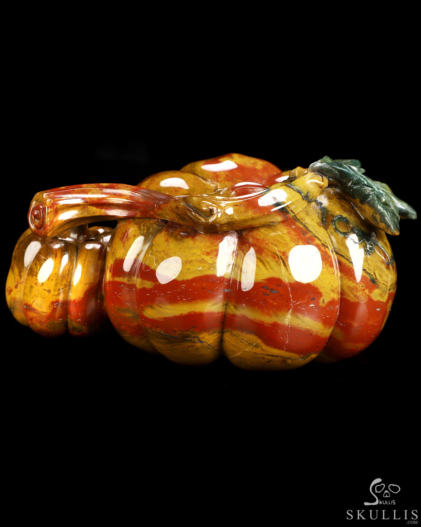 7.2" Indian Agate Hand Carved Jack-O'-Lantern Pumpkin Crystal Skull Sculpture, Crystal Healing 7.2" Indian Agate Hand Carved Jack-O'-Lantern Pumpkin Crystal Skull Sculpture, Crystal Healing