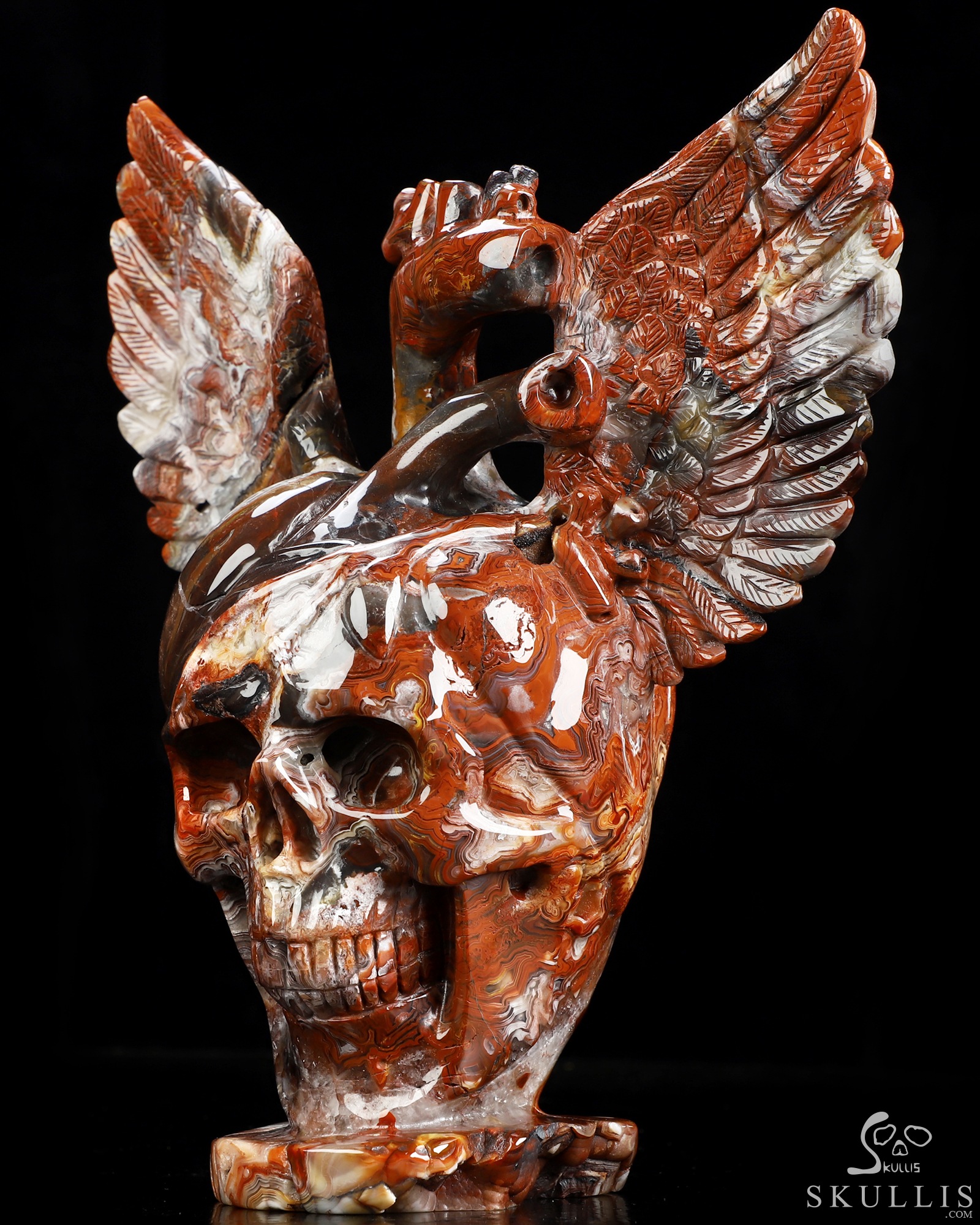 Oct 15, 2026 ACSAD (A Crystal Skull a Day) - The Heart Takes Flight - Gemstone 8.3" Hand Carved Red Crazy Lace Agate Winged Anatomical Heart Crystal Skull Fine Art Sculpture, Crystal Healing Oct 15, 2026 ACSAD (A Crystal Skull a Day) - The Heart Takes Flight - Gemstone 8.3" Hand Carved Red Crazy Lace Agate Winged Anatomical Heart Crystal Skull Fine Art Sculpture, Crystal Healing