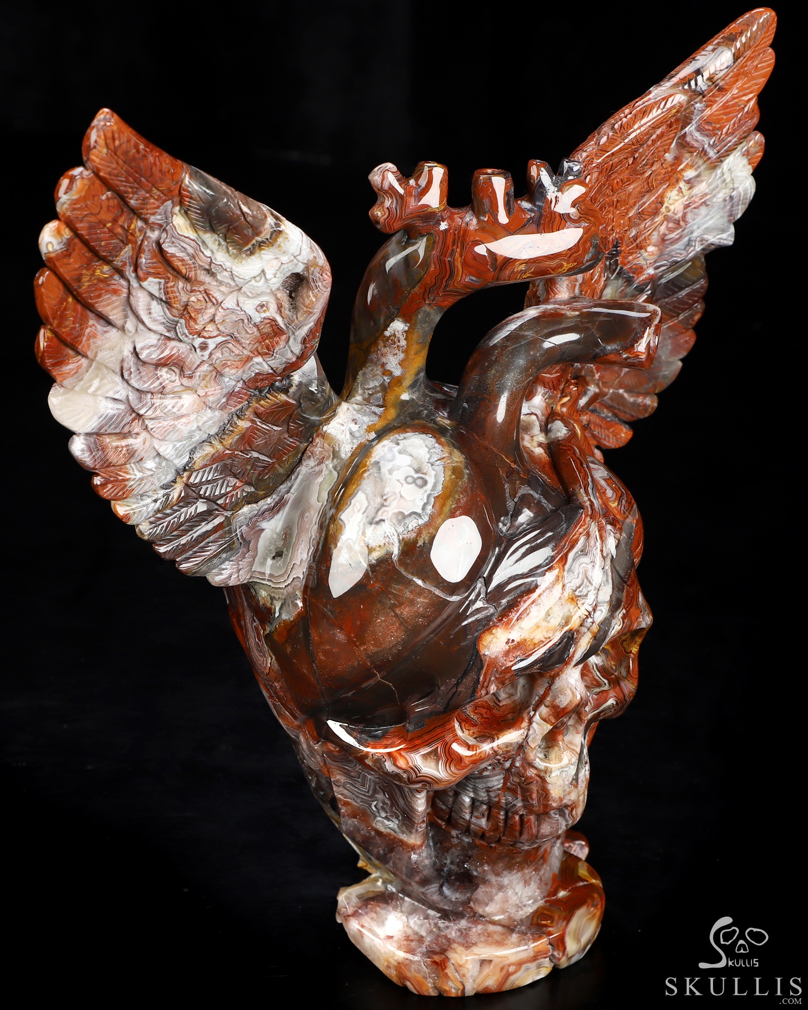 Oct 15, 2026 ACSAD (A Crystal Skull a Day) - The Heart Takes Flight - Gemstone 8.3" Hand Carved Red Crazy Lace Agate Winged Anatomical Heart Crystal Skull Fine Art Sculpture, Crystal Healing Oct 15, 2026 ACSAD (A Crystal Skull a Day) - The Heart Takes Flight - Gemstone 8.3" Hand Carved Red Crazy Lace Agate Winged Anatomical Heart Crystal Skull Fine Art Sculpture, Crystal Healing