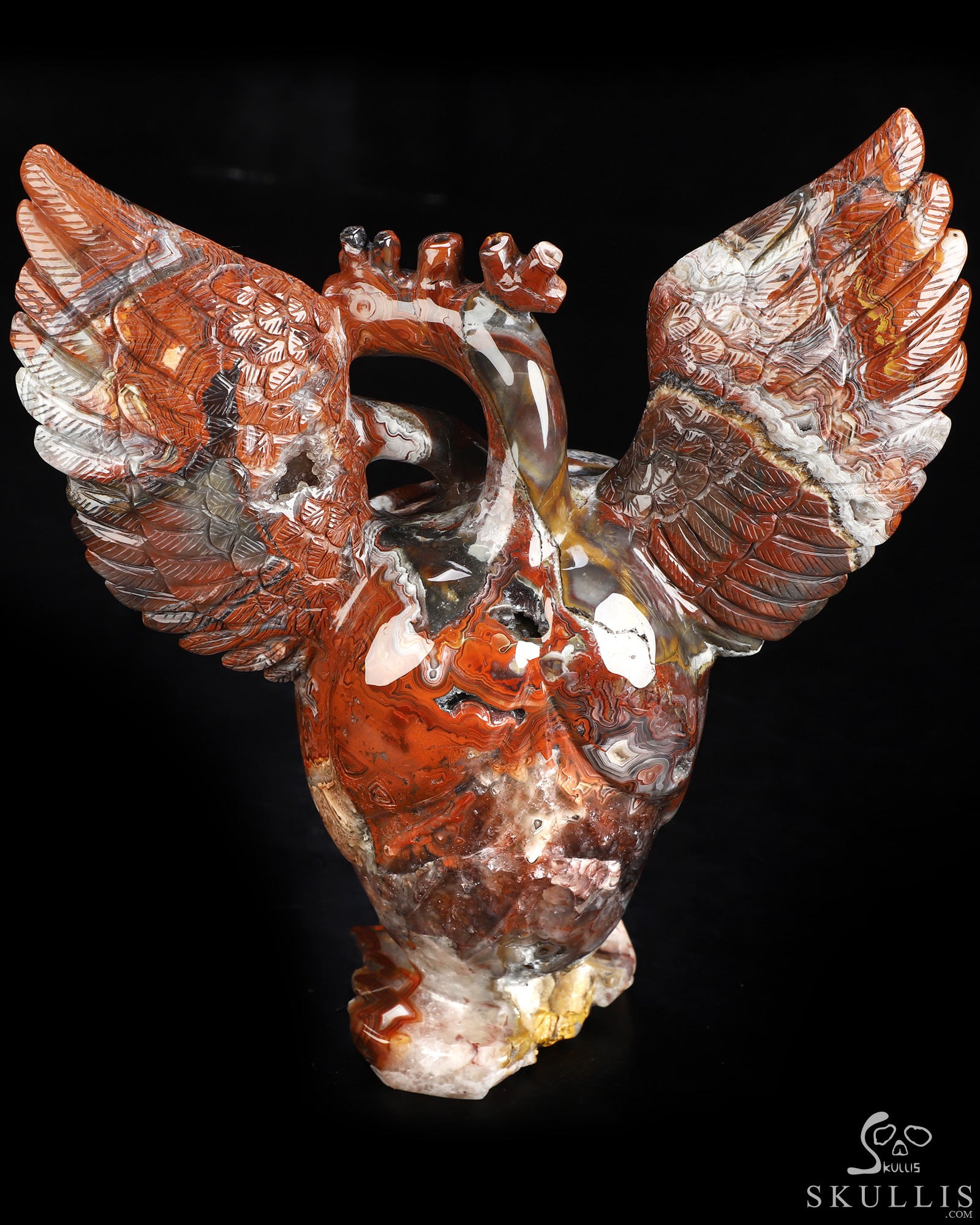 Oct 15, 2026 ACSAD (A Crystal Skull a Day) - The Heart Takes Flight - Gemstone 8.3" Hand Carved Red Crazy Lace Agate Winged Anatomical Heart Crystal Skull Fine Art Sculpture, Crystal Healing Oct 15, 2026 ACSAD (A Crystal Skull a Day) - The Heart Takes Flight - Gemstone 8.3" Hand Carved Red Crazy Lace Agate Winged Anatomical Heart Crystal Skull Fine Art Sculpture, Crystal Healing