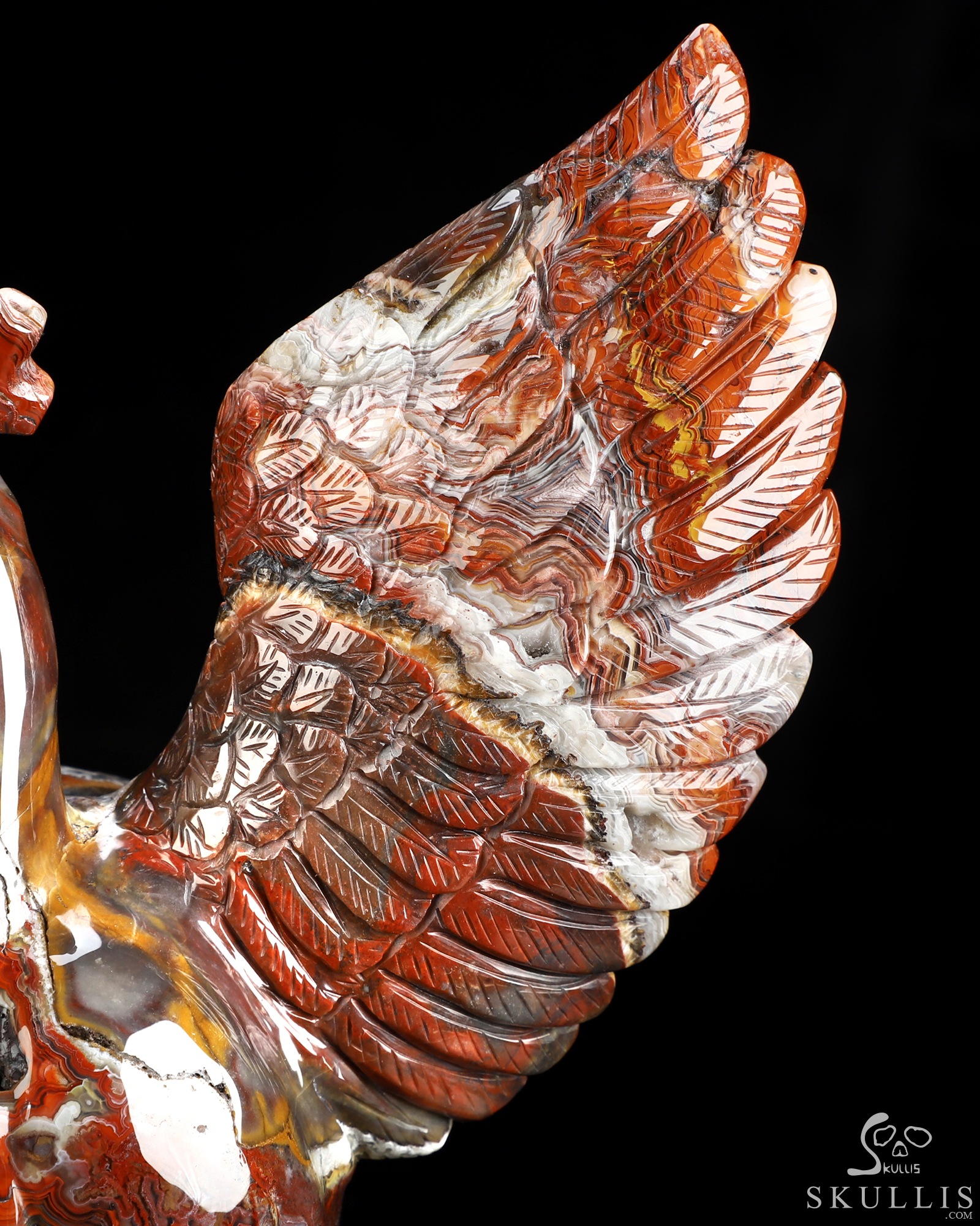 Oct 15, 2026 ACSAD (A Crystal Skull a Day) - The Heart Takes Flight - Gemstone 8.3" Hand Carved Red Crazy Lace Agate Winged Anatomical Heart Crystal Skull Fine Art Sculpture, Crystal Healing Oct 15, 2026 ACSAD (A Crystal Skull a Day) - The Heart Takes Flight - Gemstone 8.3" Hand Carved Red Crazy Lace Agate Winged Anatomical Heart Crystal Skull Fine Art Sculpture, Crystal Healing