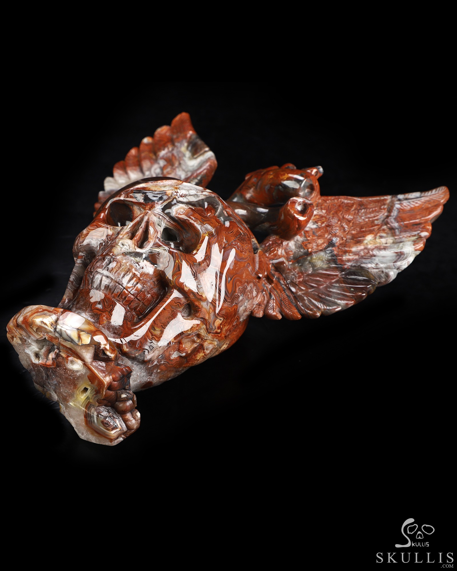 Oct 15, 2026 ACSAD (A Crystal Skull a Day) - The Heart Takes Flight - Gemstone 8.3" Hand Carved Red Crazy Lace Agate Winged Anatomical Heart Crystal Skull Fine Art Sculpture, Crystal Healing Oct 15, 2026 ACSAD (A Crystal Skull a Day) - The Heart Takes Flight - Gemstone 8.3" Hand Carved Red Crazy Lace Agate Winged Anatomical Heart Crystal Skull Fine Art Sculpture, Crystal Healing