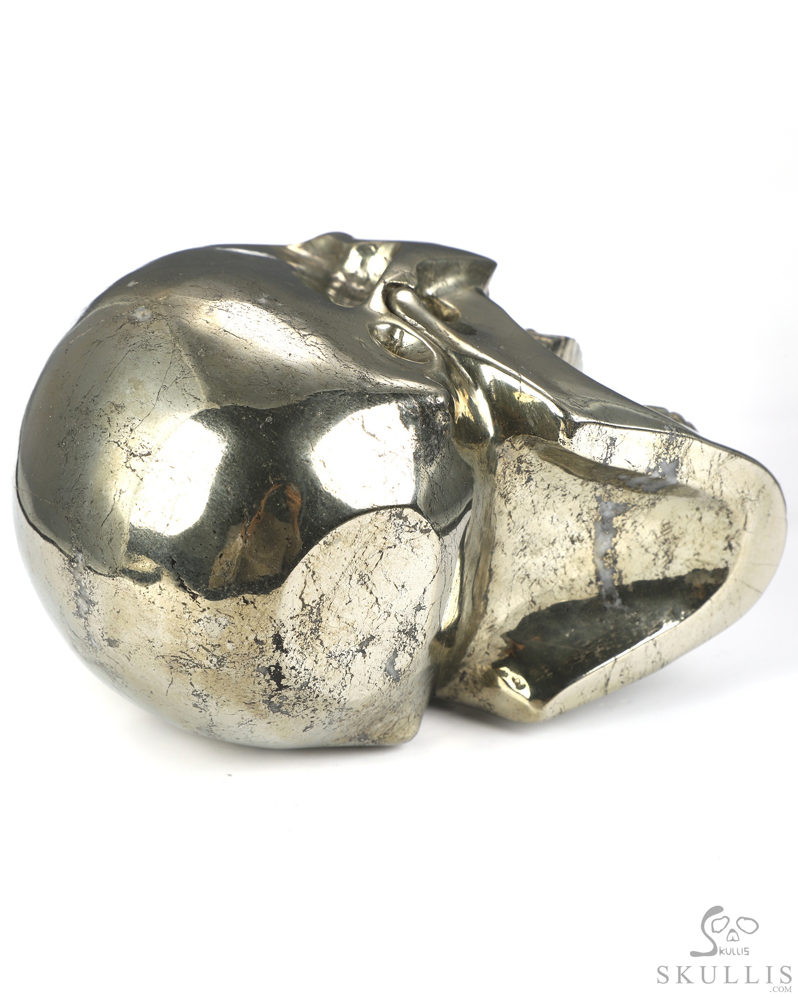 5.1" Pyrite Hand Carved Laughing Crystal Skull Sculpture, Crystal Healing 5.1" Pyrite Hand Carved Laughing Crystal Skull Sculpture, Crystal Healing