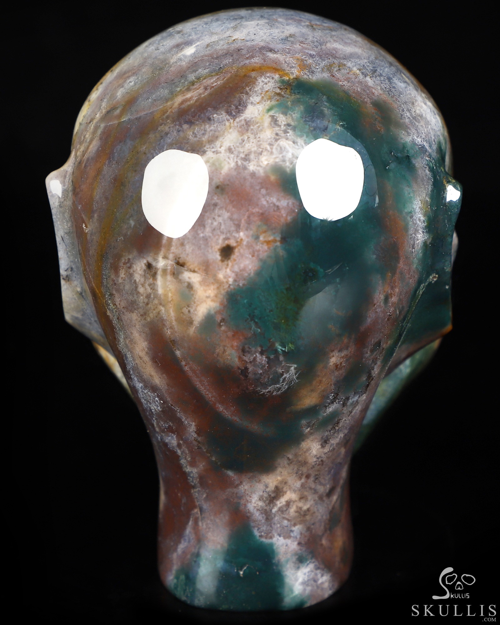 4.0" Indian Agate Hand Carved Fairy Elf Alien Crystal Skull Companion Sculpture, Crystal Healing 4.0" Indian Agate Hand Carved Fairy Elf Alien Crystal Skull Companion Sculpture, Crystal Healing