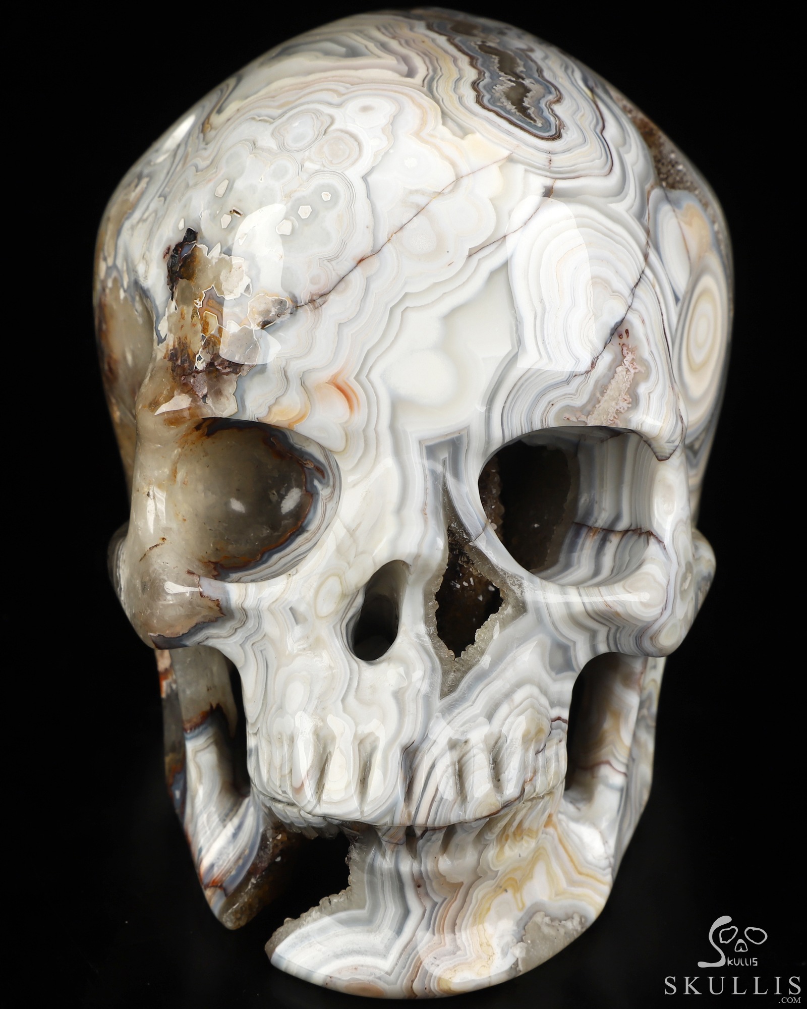 Gemstone 4.5" Red Crazy Lace Agate Hand Carved Crystal Skull, Super Realistic, Crystal Healing Gemstone 4.5" Red Crazy Lace Agate Hand Carved Crystal Skull, Super Realistic, Crystal Healing