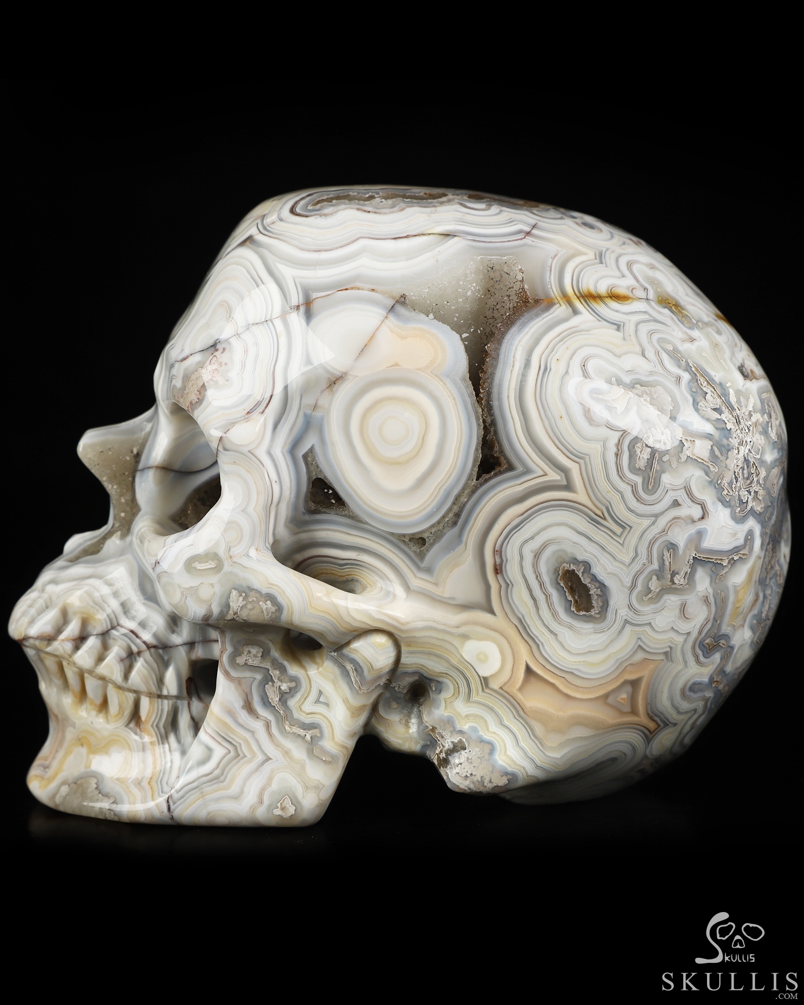 Gemstone 4.5" Red Crazy Lace Agate Hand Carved Crystal Skull, Super Realistic, Crystal Healing Gemstone 4.5" Red Crazy Lace Agate Hand Carved Crystal Skull, Super Realistic, Crystal Healing