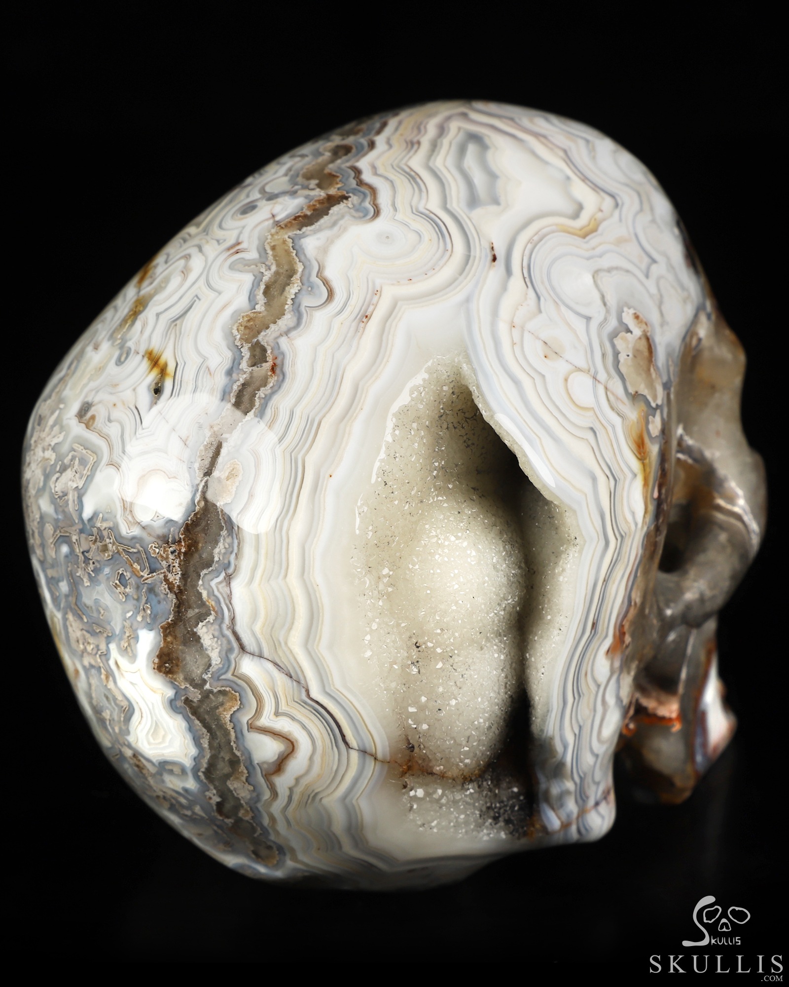 Gemstone 4.5" Red Crazy Lace Agate Hand Carved Crystal Skull, Super Realistic, Crystal Healing Gemstone 4.5" Red Crazy Lace Agate Hand Carved Crystal Skull, Super Realistic, Crystal Healing