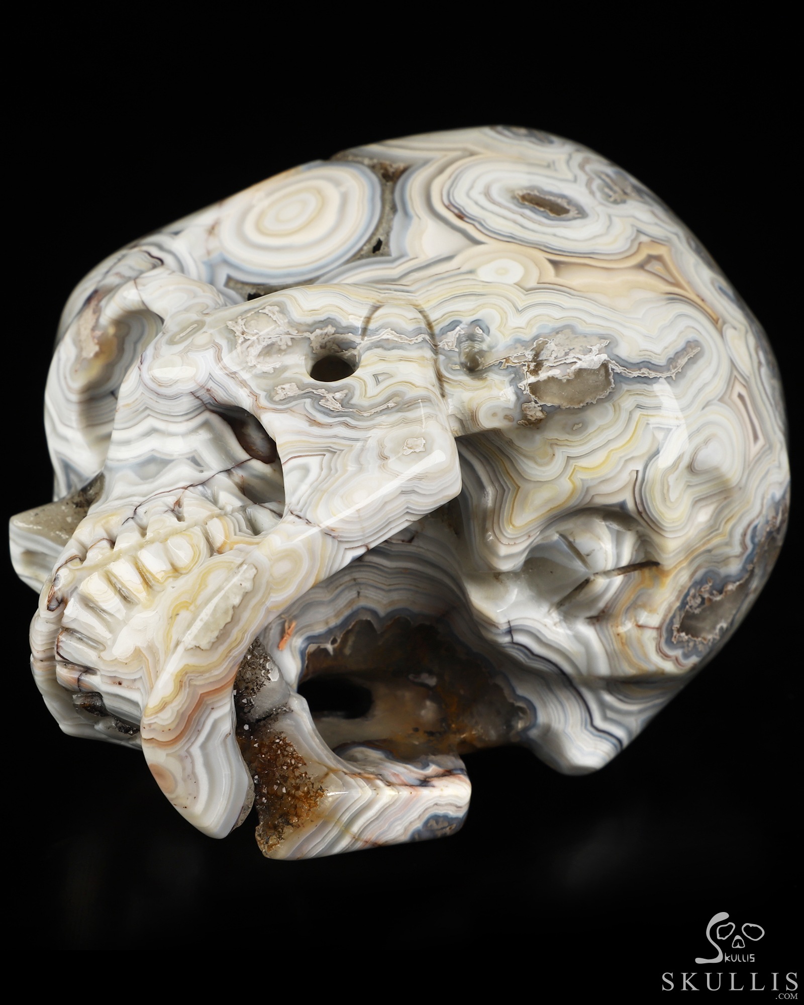 Gemstone 4.5" Red Crazy Lace Agate Hand Carved Crystal Skull, Super Realistic, Crystal Healing Gemstone 4.5" Red Crazy Lace Agate Hand Carved Crystal Skull, Super Realistic, Crystal Healing