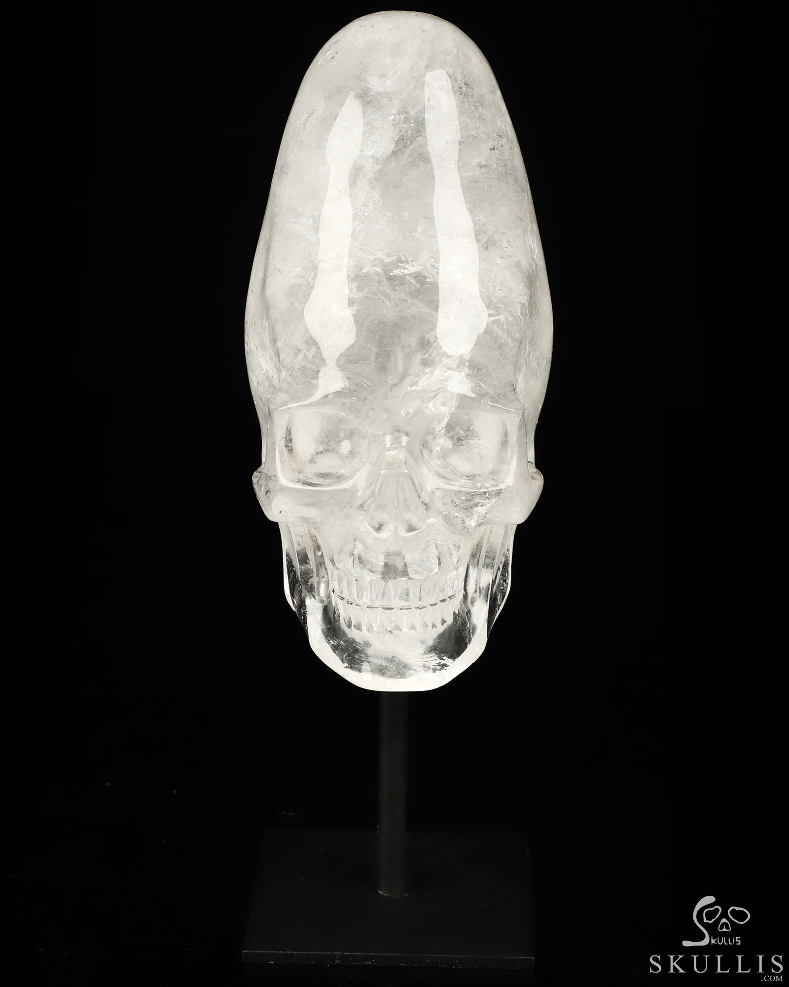 5.1" Quartz Rock Crystal Hand Carved Incan Crystal Skull Sculpture With Stand, Crystal Healing 5.1" Quartz Rock Crystal Hand Carved Incan Crystal Skull Sculpture With Stand, Crystal Healing