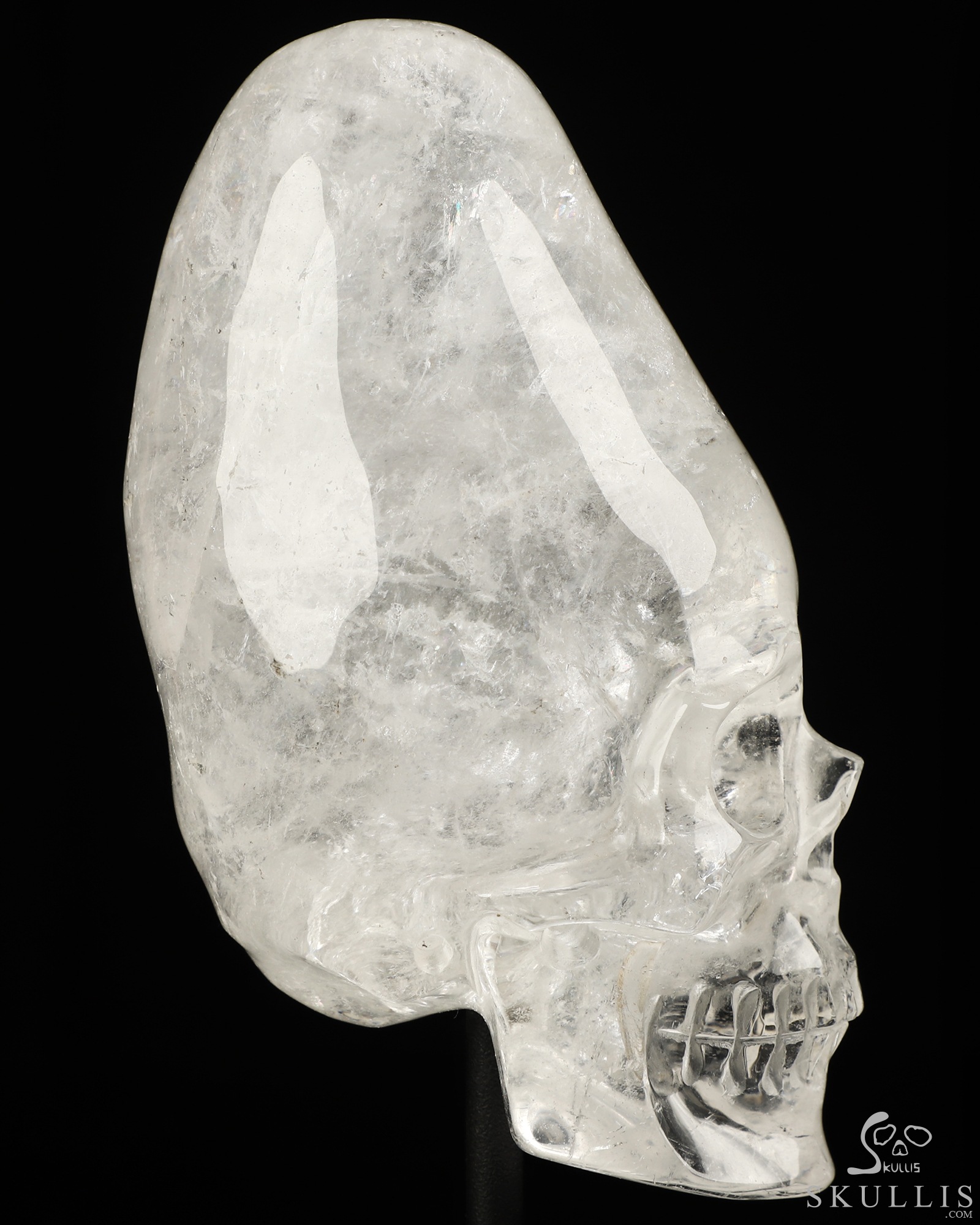5.1" Quartz Rock Crystal Hand Carved Incan Crystal Skull Sculpture With Stand, Crystal Healing 5.1" Quartz Rock Crystal Hand Carved Incan Crystal Skull Sculpture With Stand, Crystal Healing