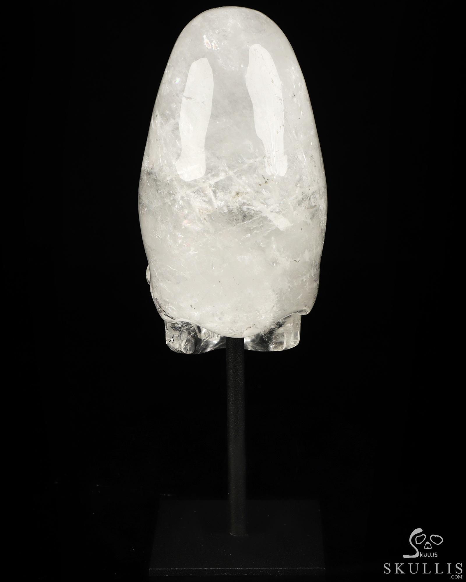 5.1" Quartz Rock Crystal Hand Carved Incan Crystal Skull Sculpture With Stand, Crystal Healing 5.1" Quartz Rock Crystal Hand Carved Incan Crystal Skull Sculpture With Stand, Crystal Healing