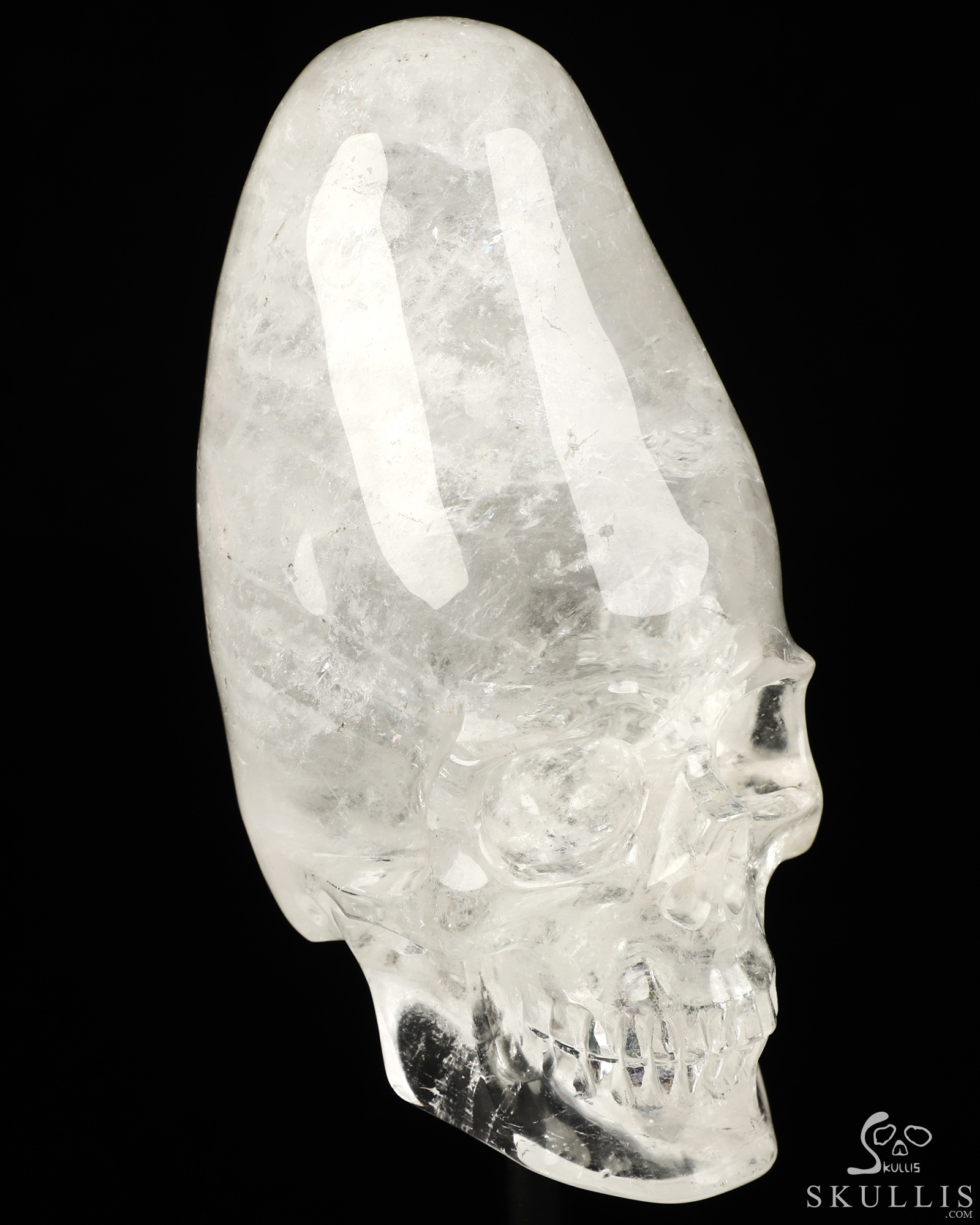 5.1" Quartz Rock Crystal Hand Carved Incan Crystal Skull Sculpture With Stand, Crystal Healing 5.1" Quartz Rock Crystal Hand Carved Incan Crystal Skull Sculpture With Stand, Crystal Healing