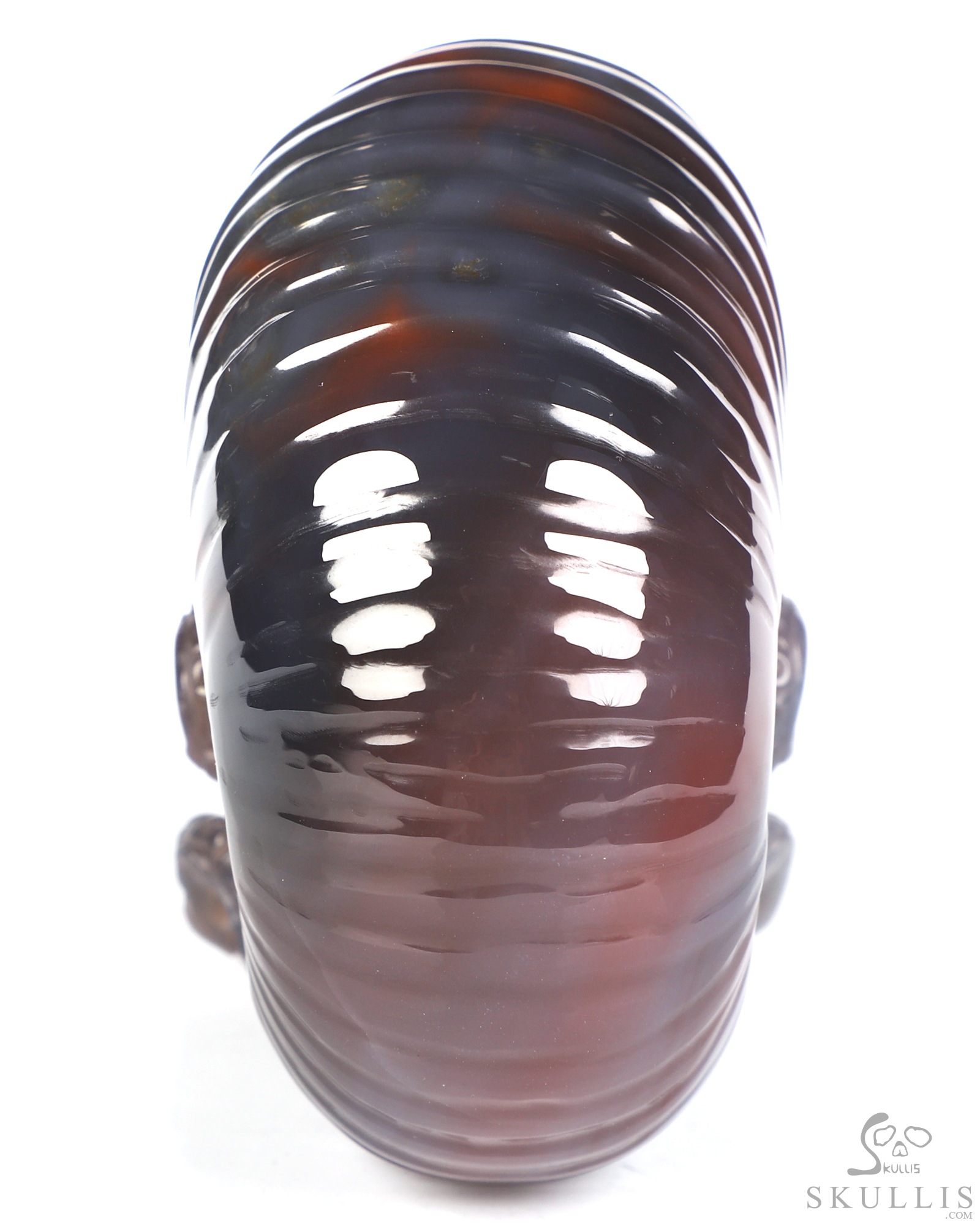 3.5" Mozambique Agate Hand Carved Nautiloid Cthulhu Crystal Skull Sculpture, Crystal Healing 3.5" Mozambique Agate Hand Carved Nautiloid Cthulhu Crystal Skull Sculpture, Crystal Healing
