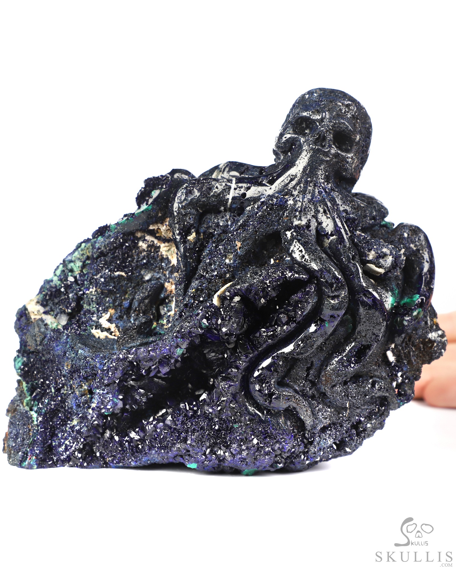 Oct 19, 2026 ACSAD (A Crystal Skull a Day) - The Abyss Made Visible - 5.7" Hand Carved Azurite & Malachite Octopus, Cthulhu Crystal Skull Fine Art Sculpture, Crystal Healing Oct 19, 2026 ACSAD (A Crystal Skull a Day) - The Abyss Made Visible - 5.7" Hand Carved Azurite & Malachite Octopus, Cthulhu Crystal Skull Fine Art Sculpture, Crystal Healing
