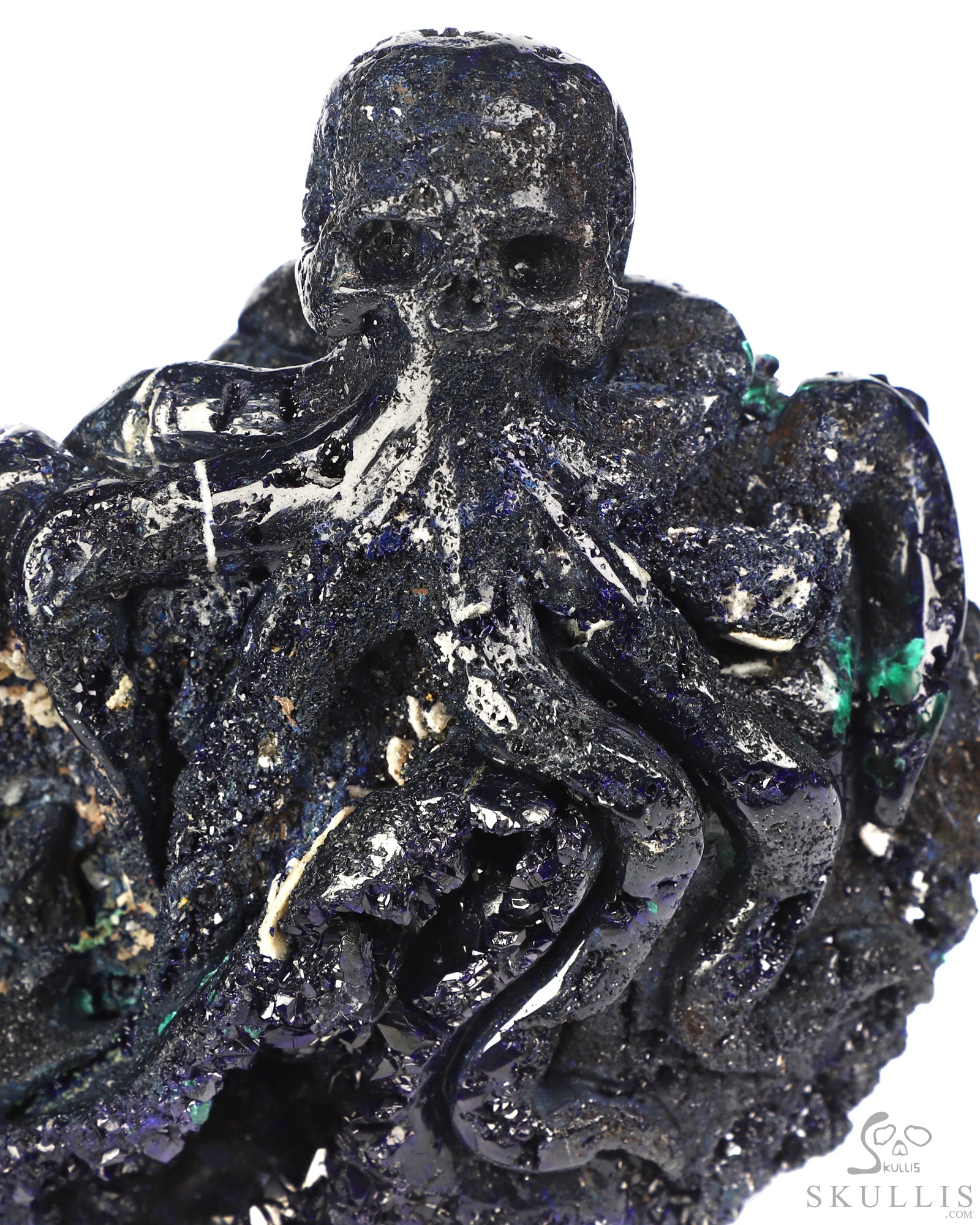 Oct 19, 2026 ACSAD (A Crystal Skull a Day) - The Abyss Made Visible - 5.7" Hand Carved Azurite & Malachite Octopus, Cthulhu Crystal Skull Fine Art Sculpture, Crystal Healing Oct 19, 2026 ACSAD (A Crystal Skull a Day) - The Abyss Made Visible - 5.7" Hand Carved Azurite & Malachite Octopus, Cthulhu Crystal Skull Fine Art Sculpture, Crystal Healing