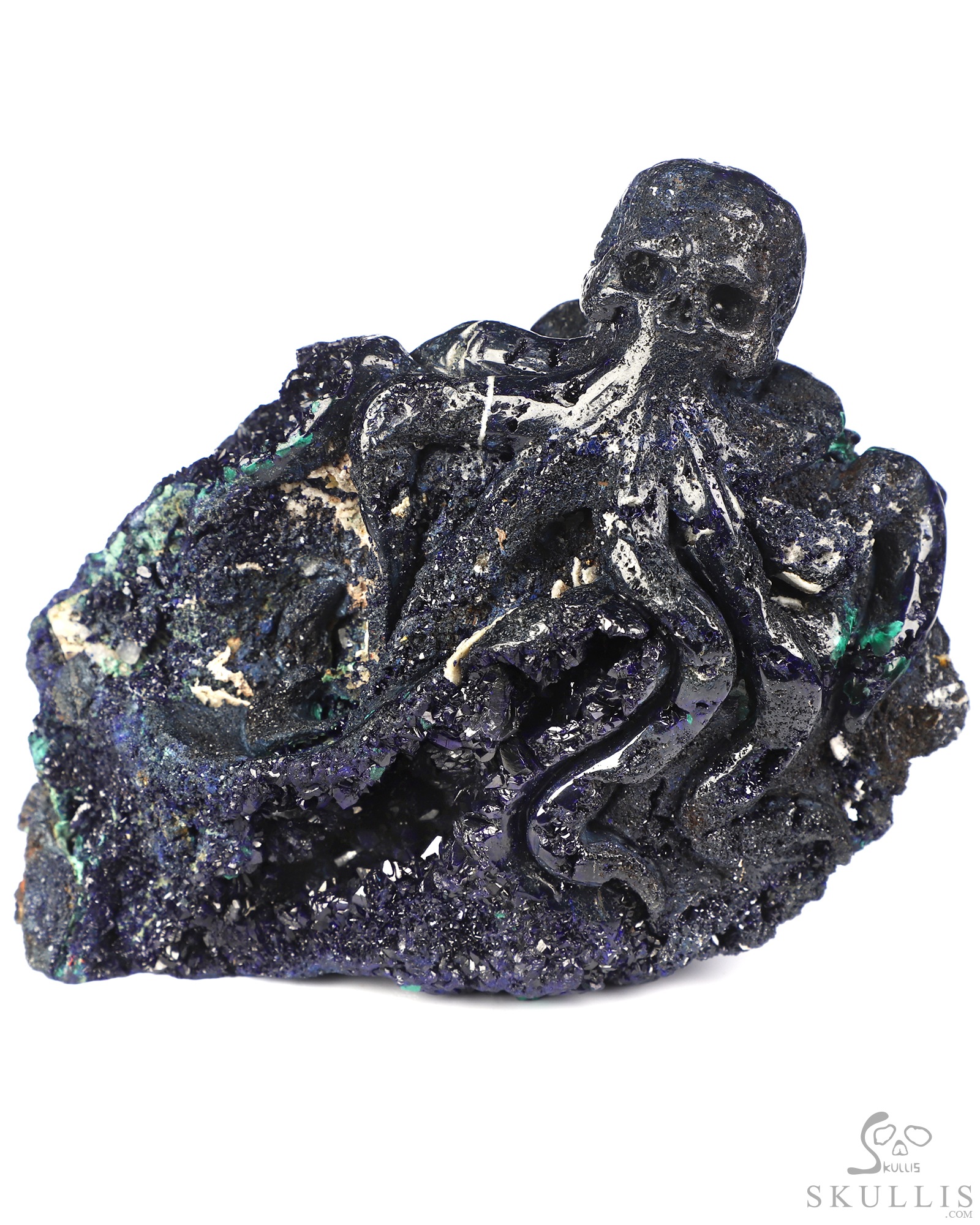 Oct 19, 2026 ACSAD (A Crystal Skull a Day) - The Abyss Made Visible - 5.7" Hand Carved Azurite & Malachite Octopus, Cthulhu Crystal Skull Fine Art Sculpture, Crystal Healing Oct 19, 2026 ACSAD (A Crystal Skull a Day) - The Abyss Made Visible - 5.7" Hand Carved Azurite & Malachite Octopus, Cthulhu Crystal Skull Fine Art Sculpture, Crystal Healing