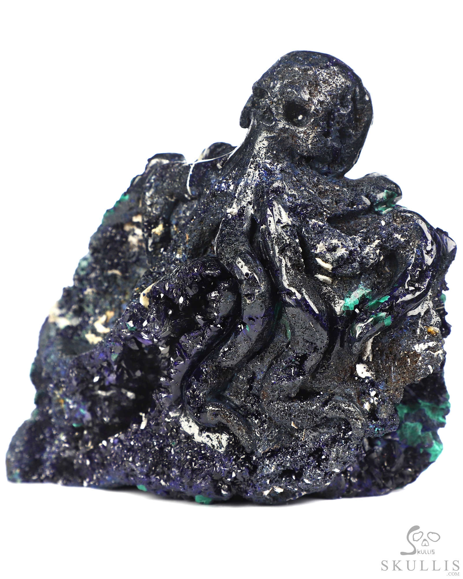 Oct 19, 2026 ACSAD (A Crystal Skull a Day) - The Abyss Made Visible - 5.7" Hand Carved Azurite & Malachite Octopus, Cthulhu Crystal Skull Fine Art Sculpture, Crystal Healing Oct 19, 2026 ACSAD (A Crystal Skull a Day) - The Abyss Made Visible - 5.7" Hand Carved Azurite & Malachite Octopus, Cthulhu Crystal Skull Fine Art Sculpture, Crystal Healing
