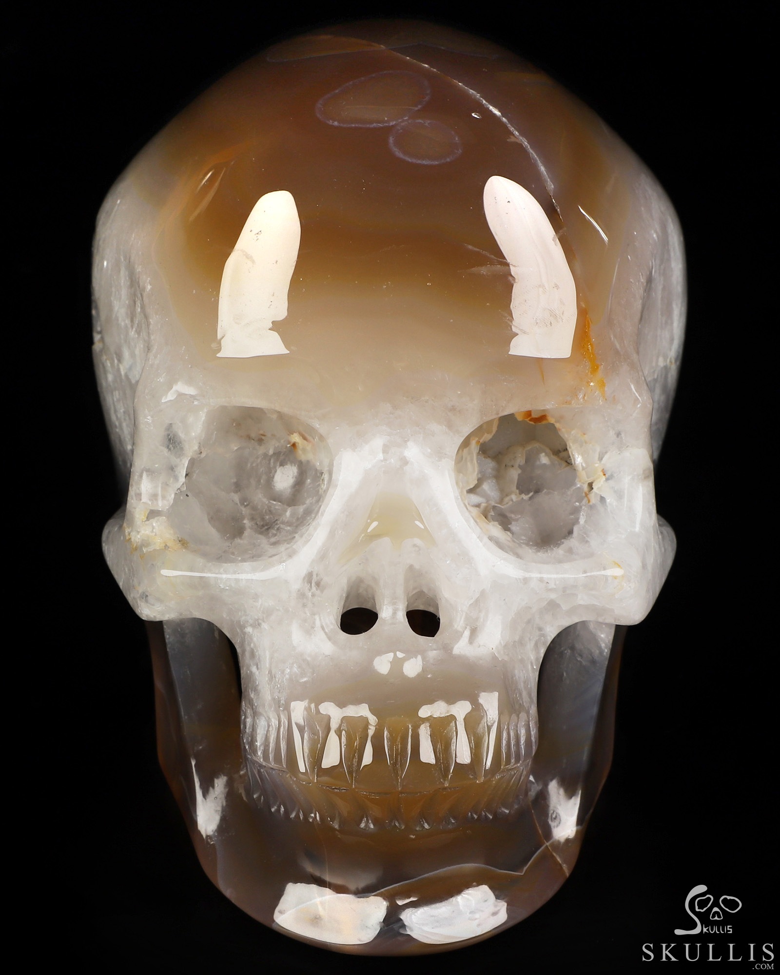 5.0" Premium Brazilian Agate Hand Carved Crystal Skull, Super Realistic, Crystal Healing 5.0" Premium Brazilian Agate Hand Carved Crystal Skull, Super Realistic, Crystal Healing